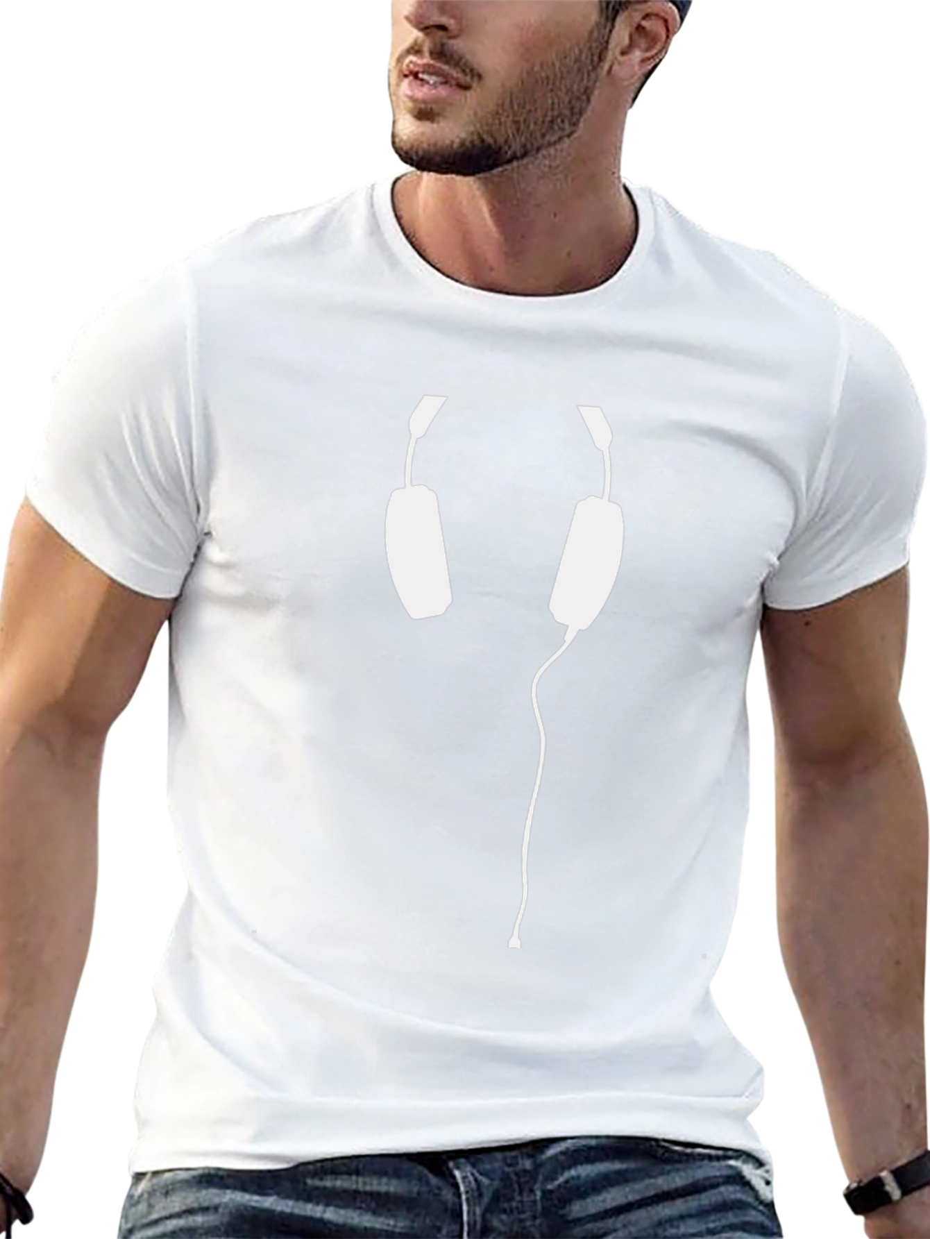 Headphone Graphic T-Shirt - Black