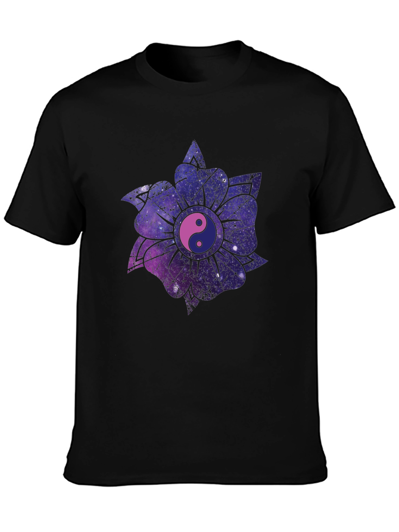 Yin Yang Galaxy Flower T-Shirt