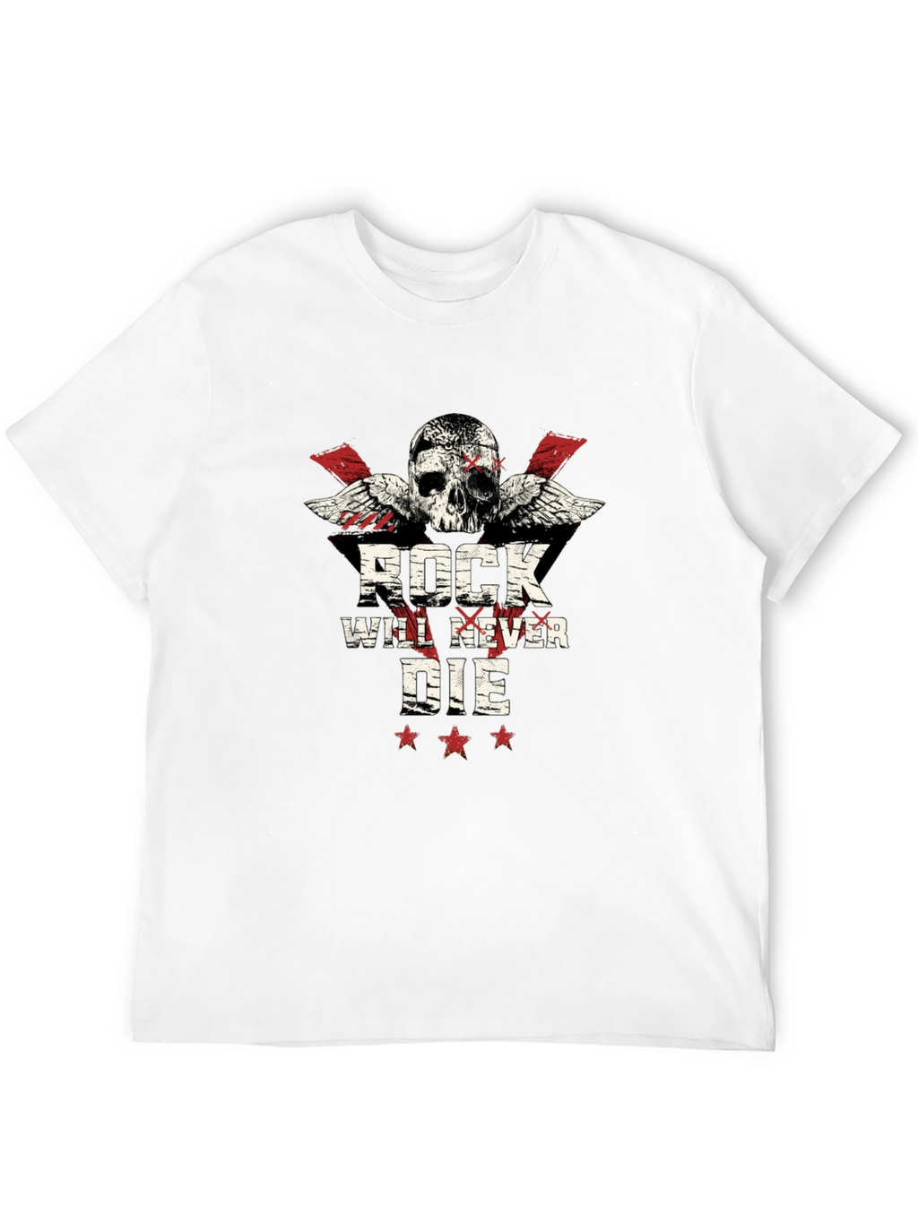 Rock Will Never Die Skull T-Shirt