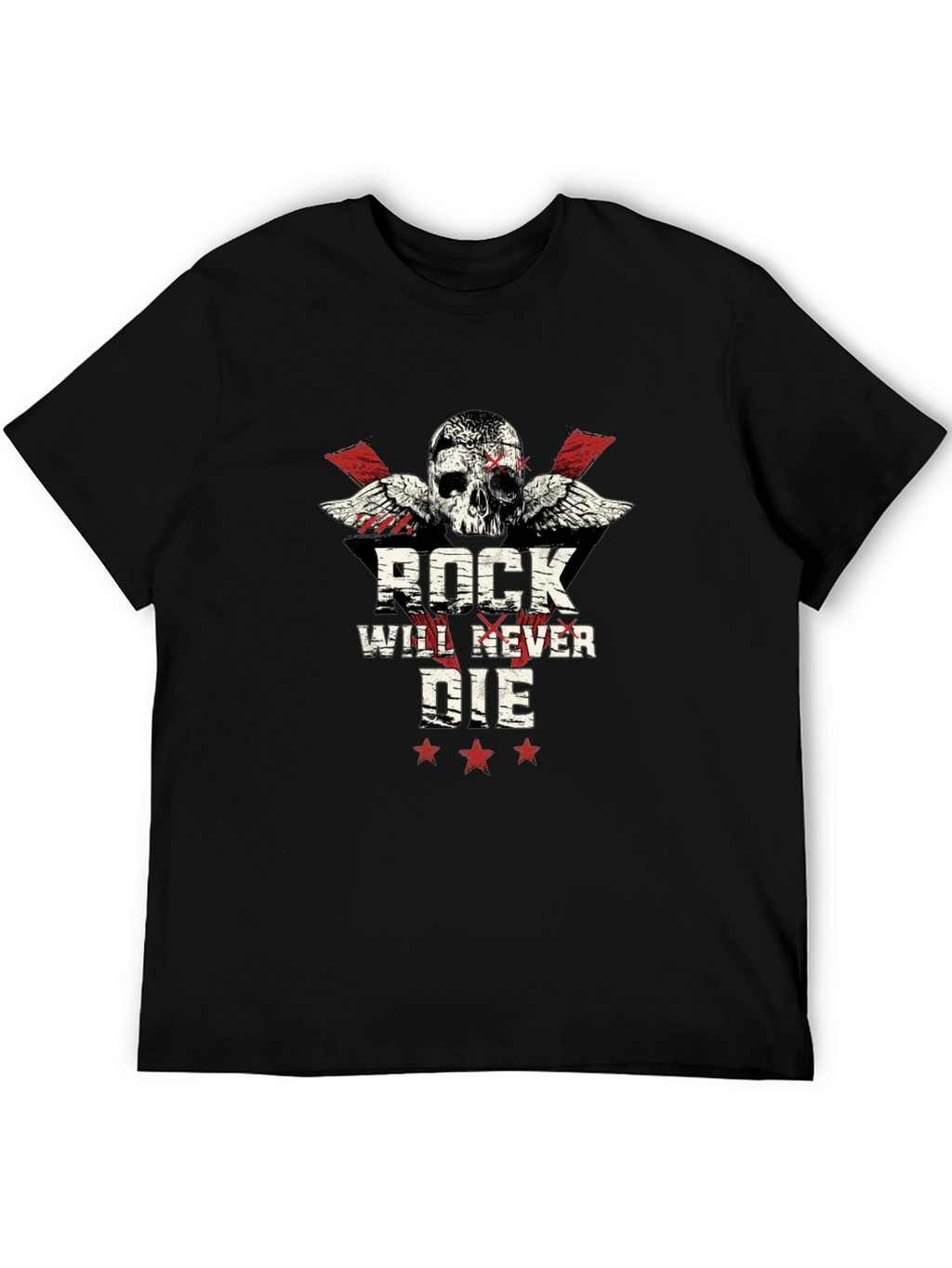 Rock Will Never Die Skull T-Shirt