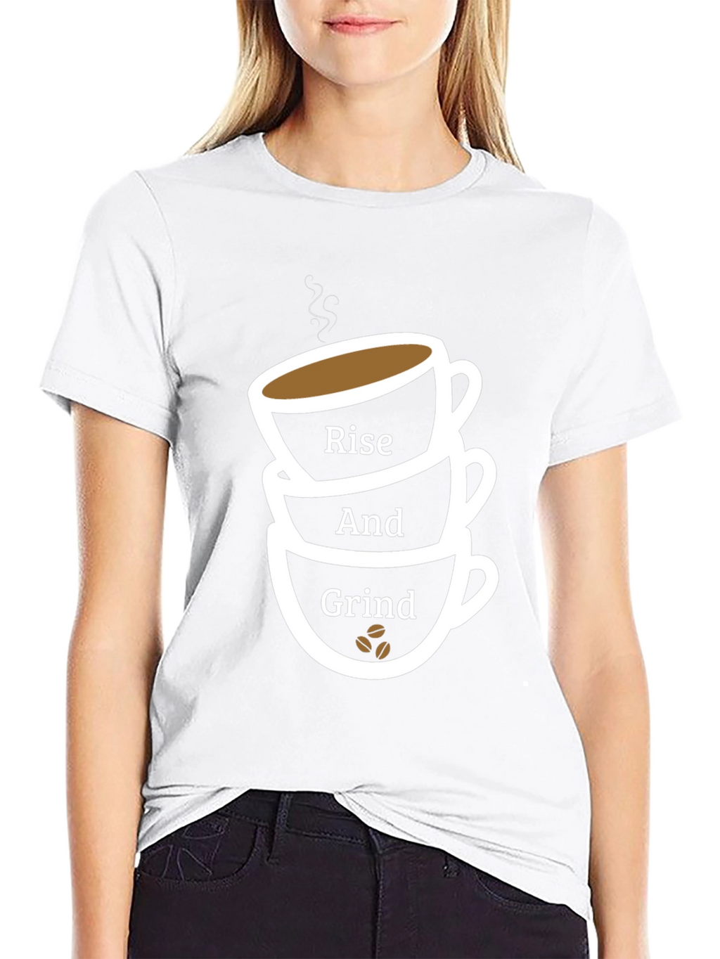Rise and Grind Coffee Cup T-Shirt - Black