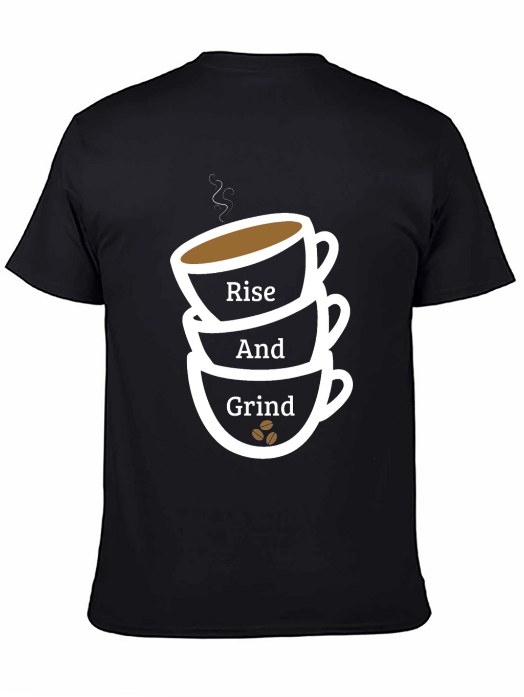 Rise and Grind Coffee Cup T-Shirt - Black