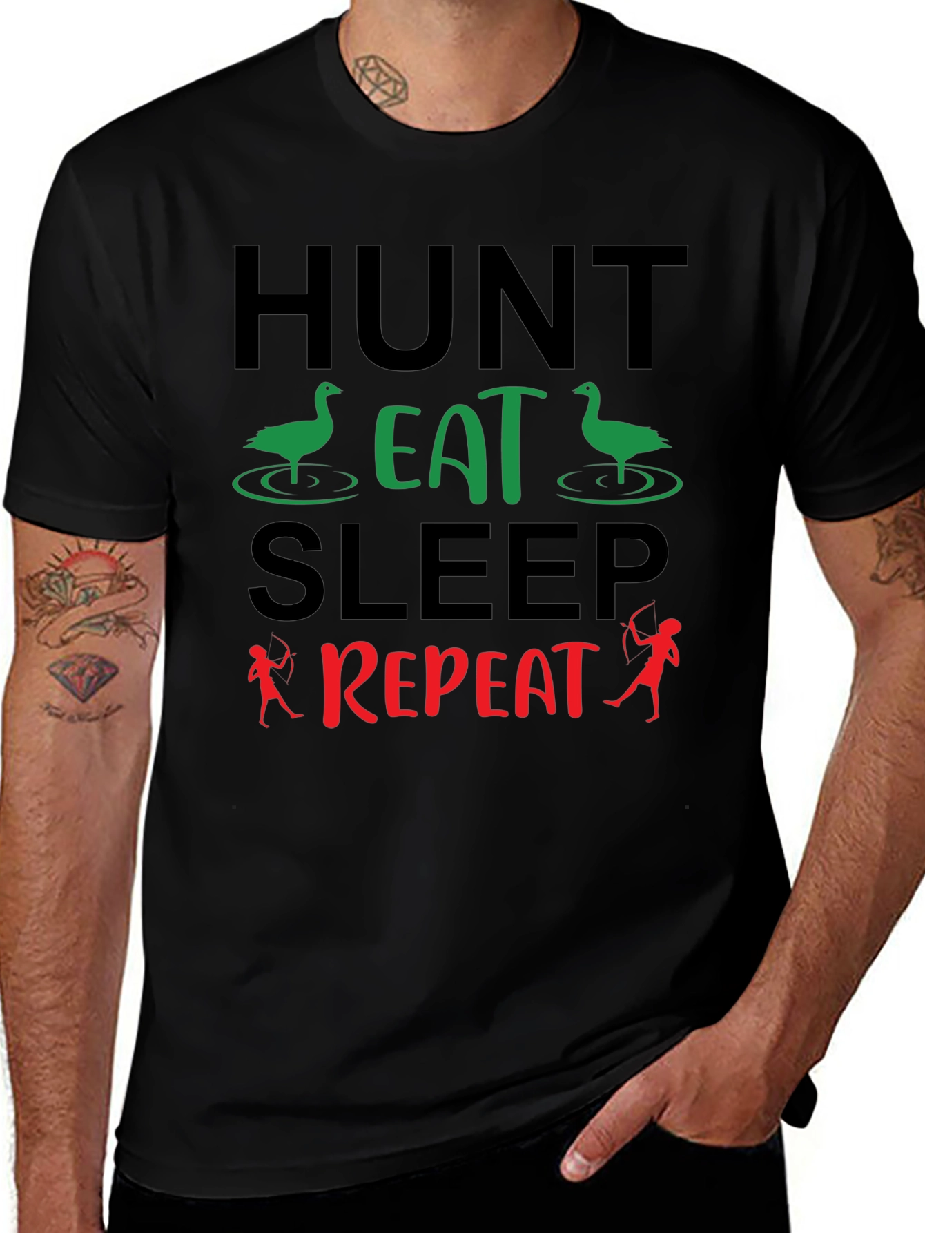 Hunt Eat Sleep Repeat T-Shirt - Hunting Bow