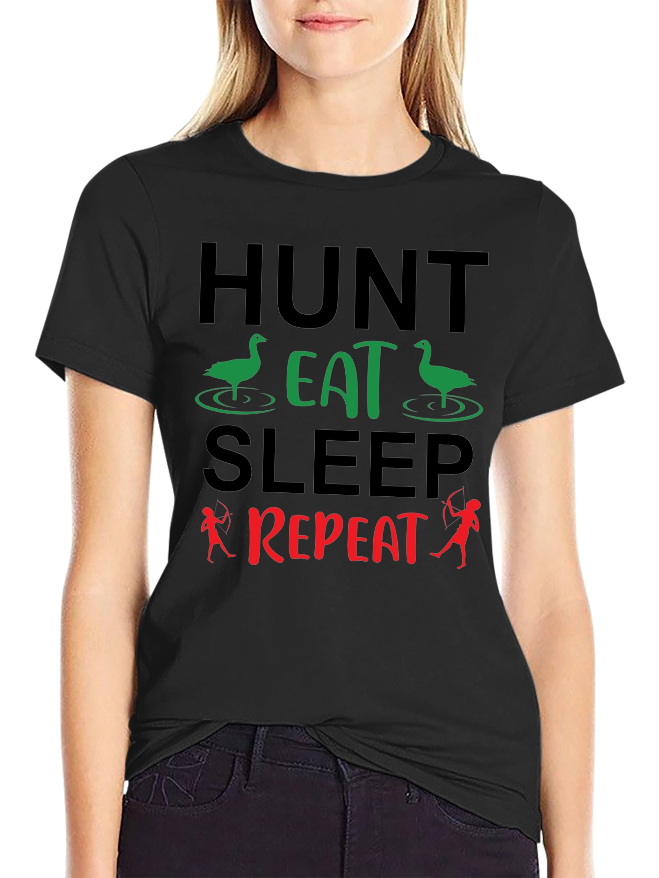 Hunt Eat Sleep Repeat T-Shirt - Hunting Bow