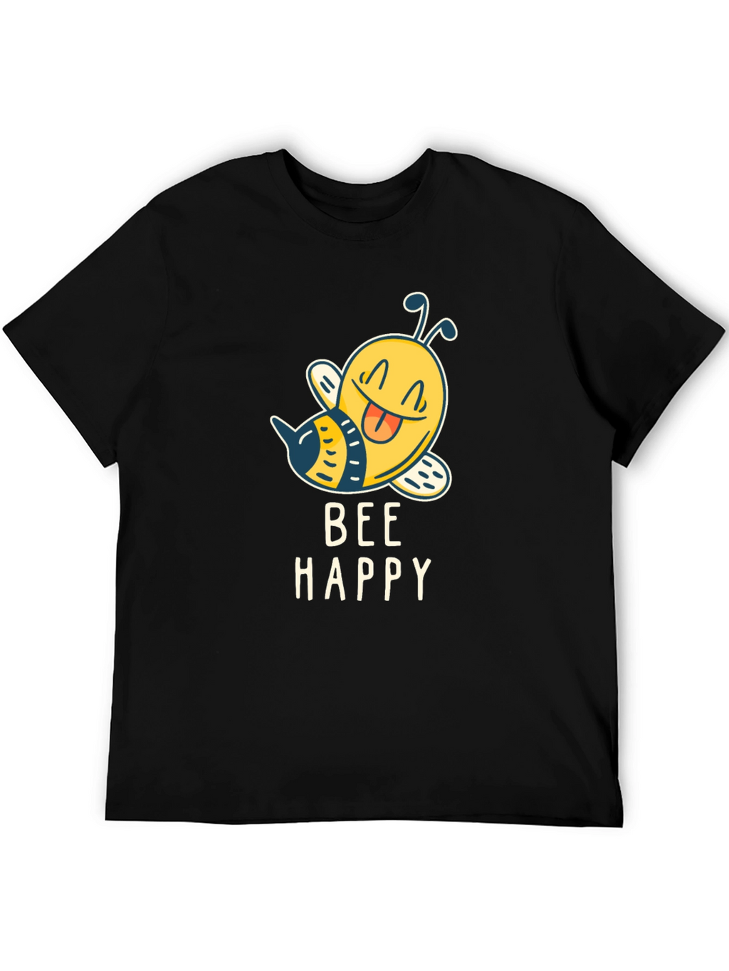 Bee Happy Graphic T-Shirt - Mens Black Tee