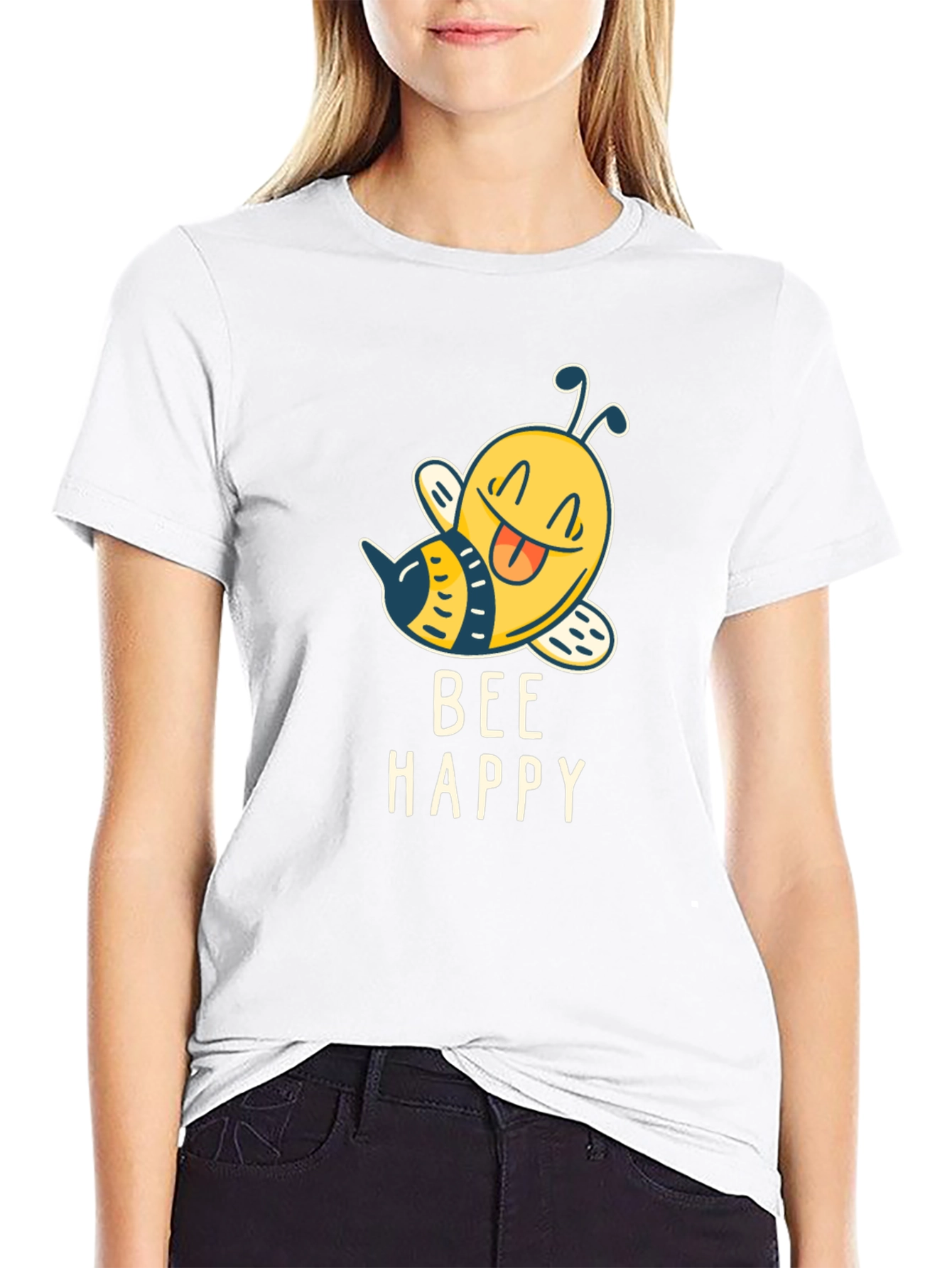 Bee Happy Graphic T-Shirt - Mens Black Tee