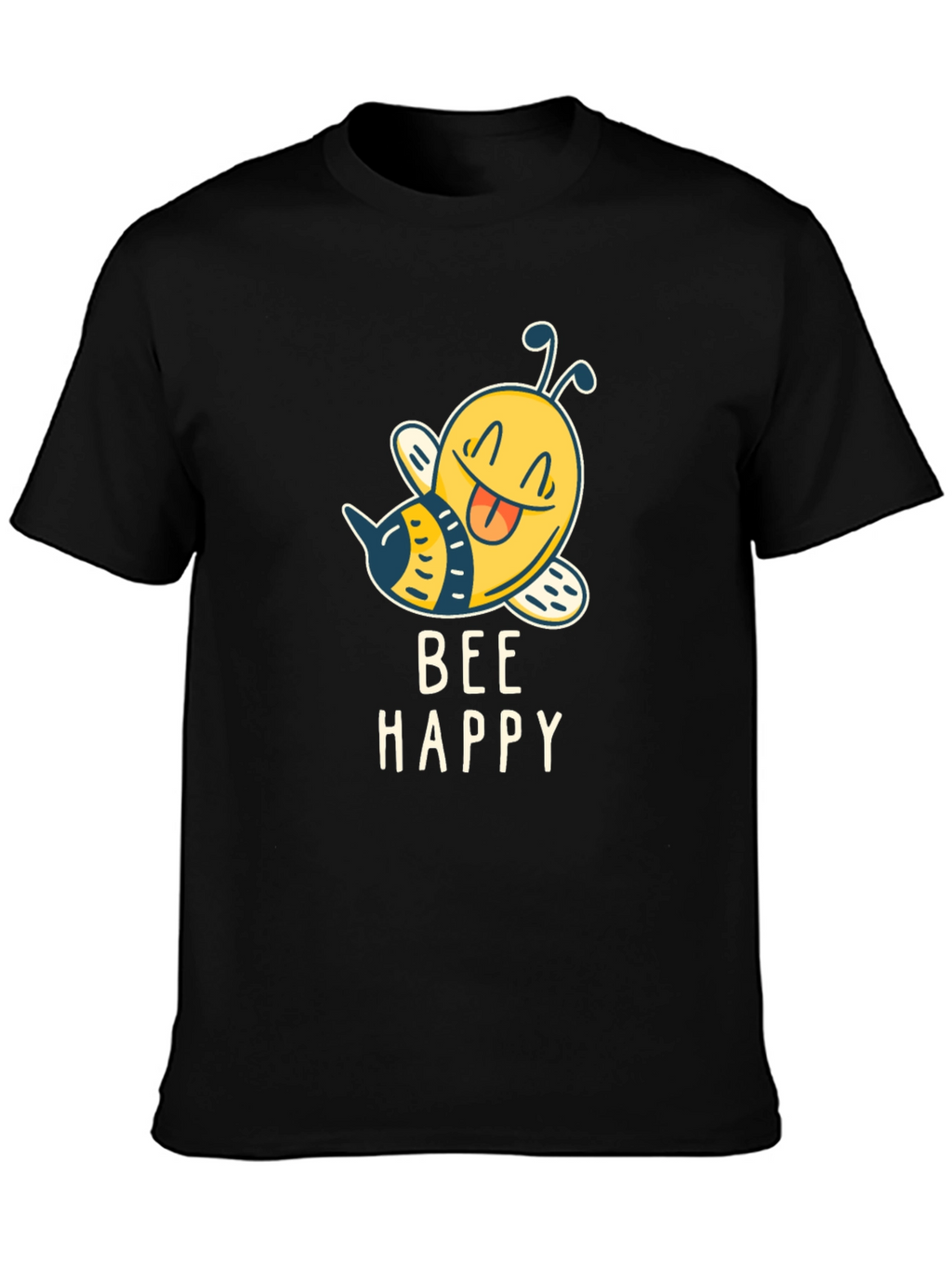 Bee Happy Graphic T-Shirt - Mens Black Tee