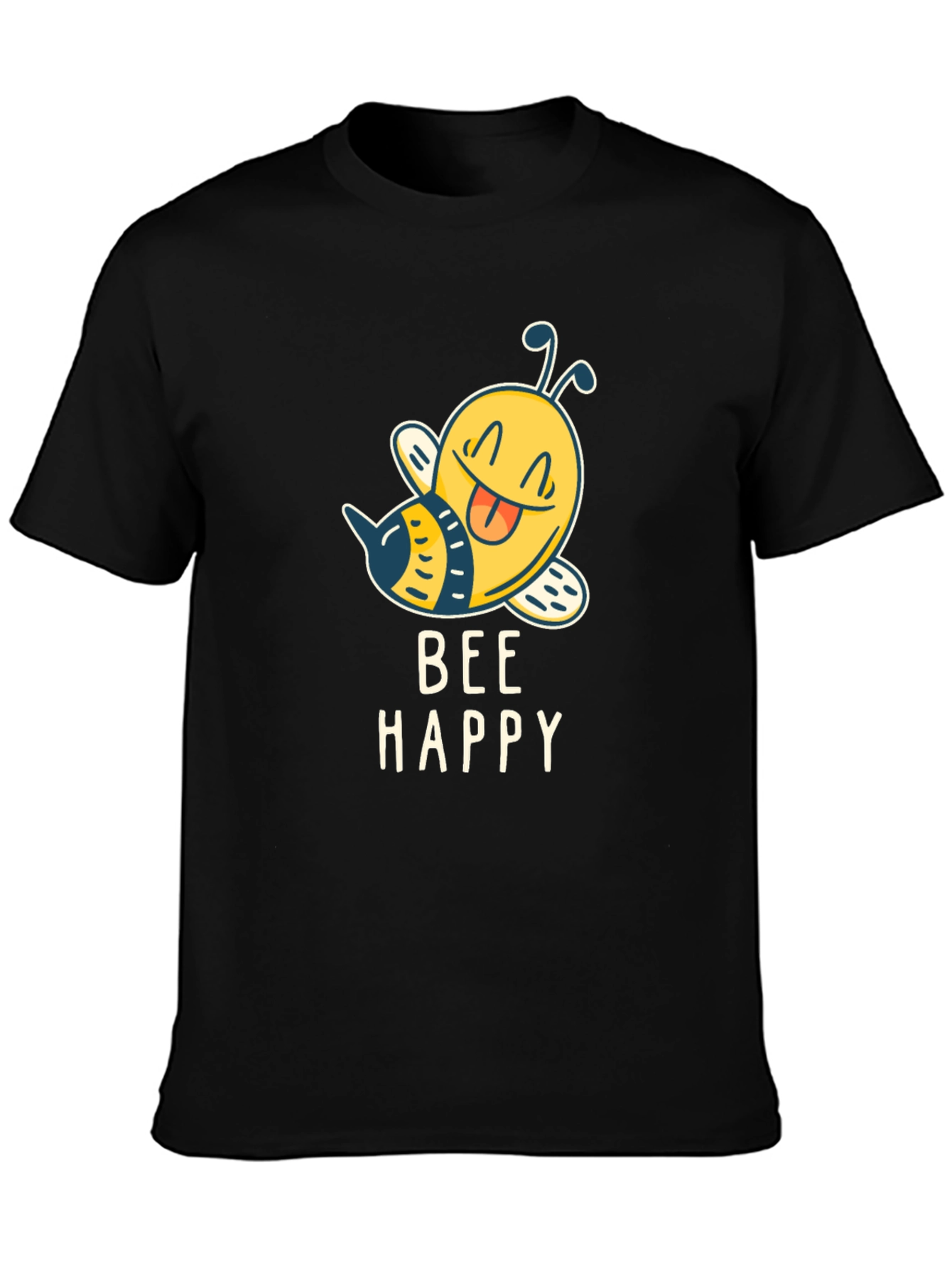 Bee Happy Graphic T-Shirt - Mens Black Tee