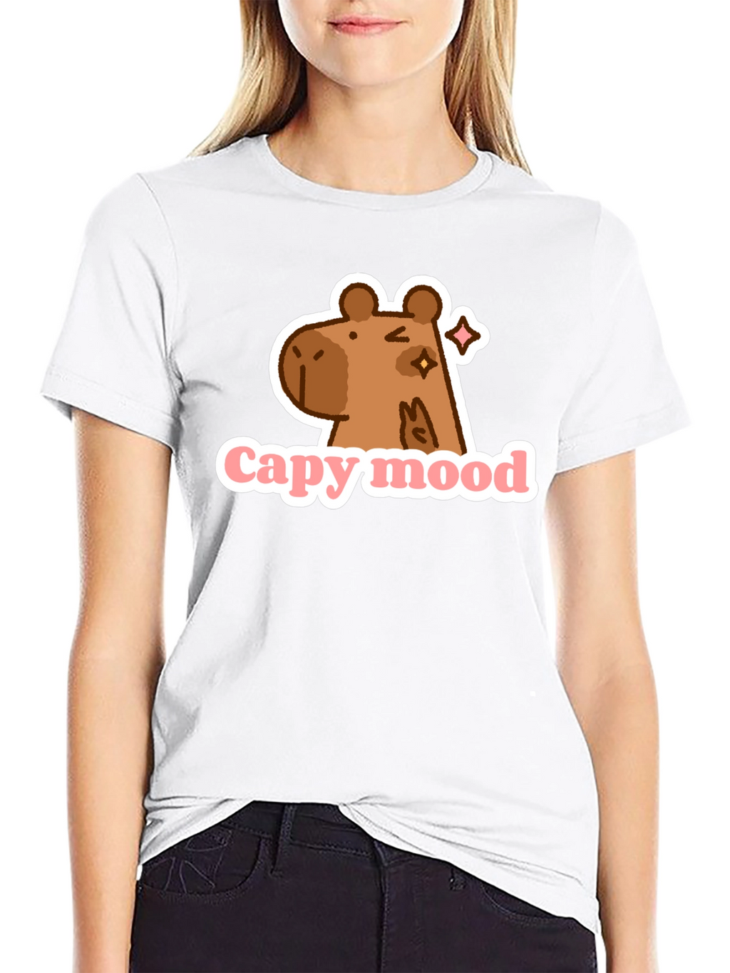 Capy Mood Black T-Shirt - Fun & Casual