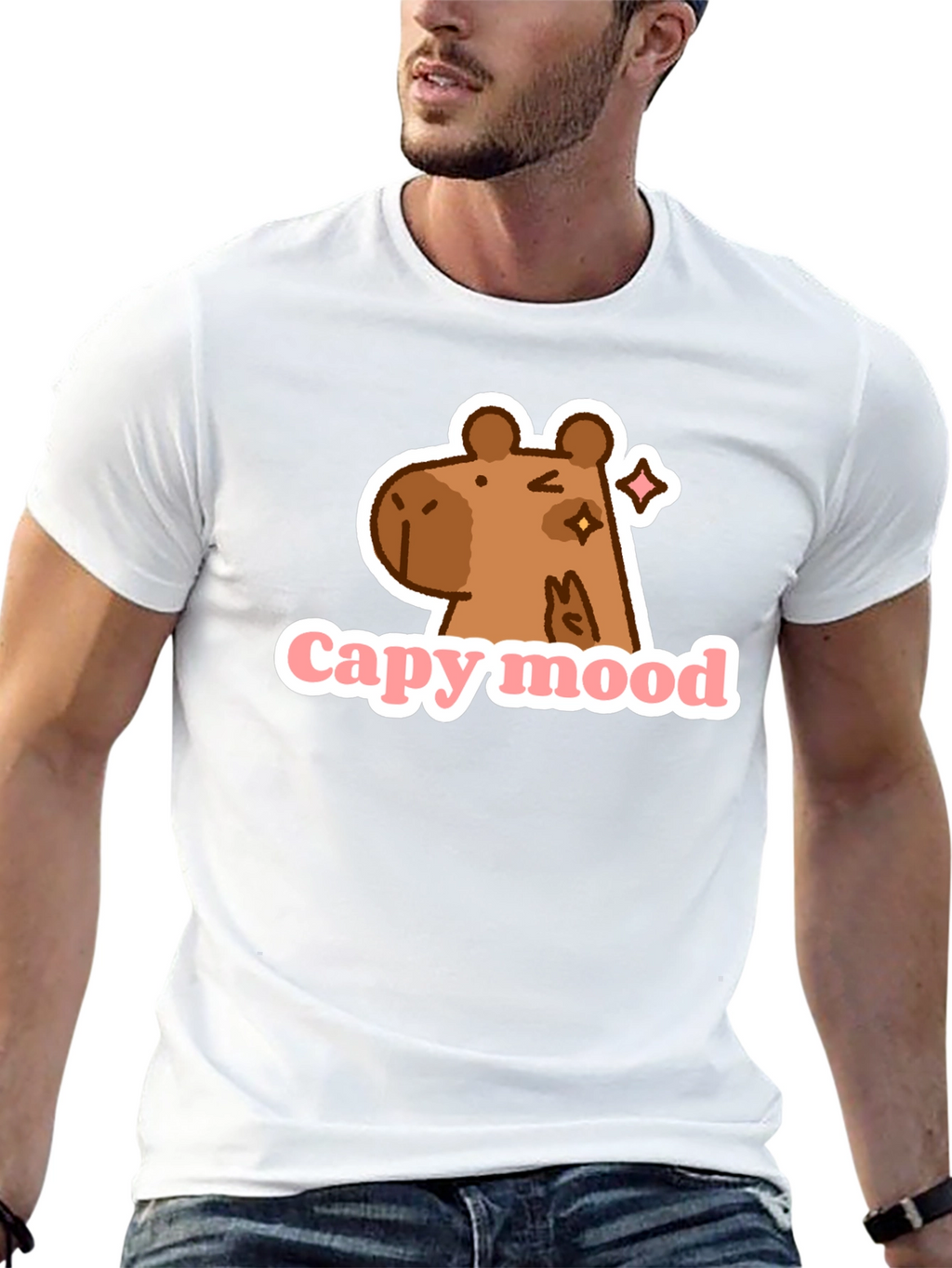 Capy Mood Black T-Shirt - Fun & Casual