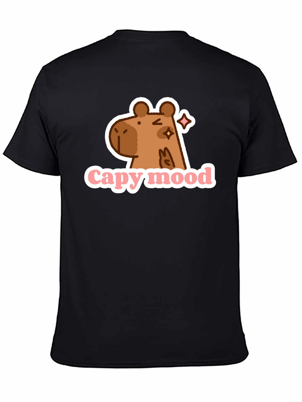 Capy Mood Black T-Shirt - Fun & Casual