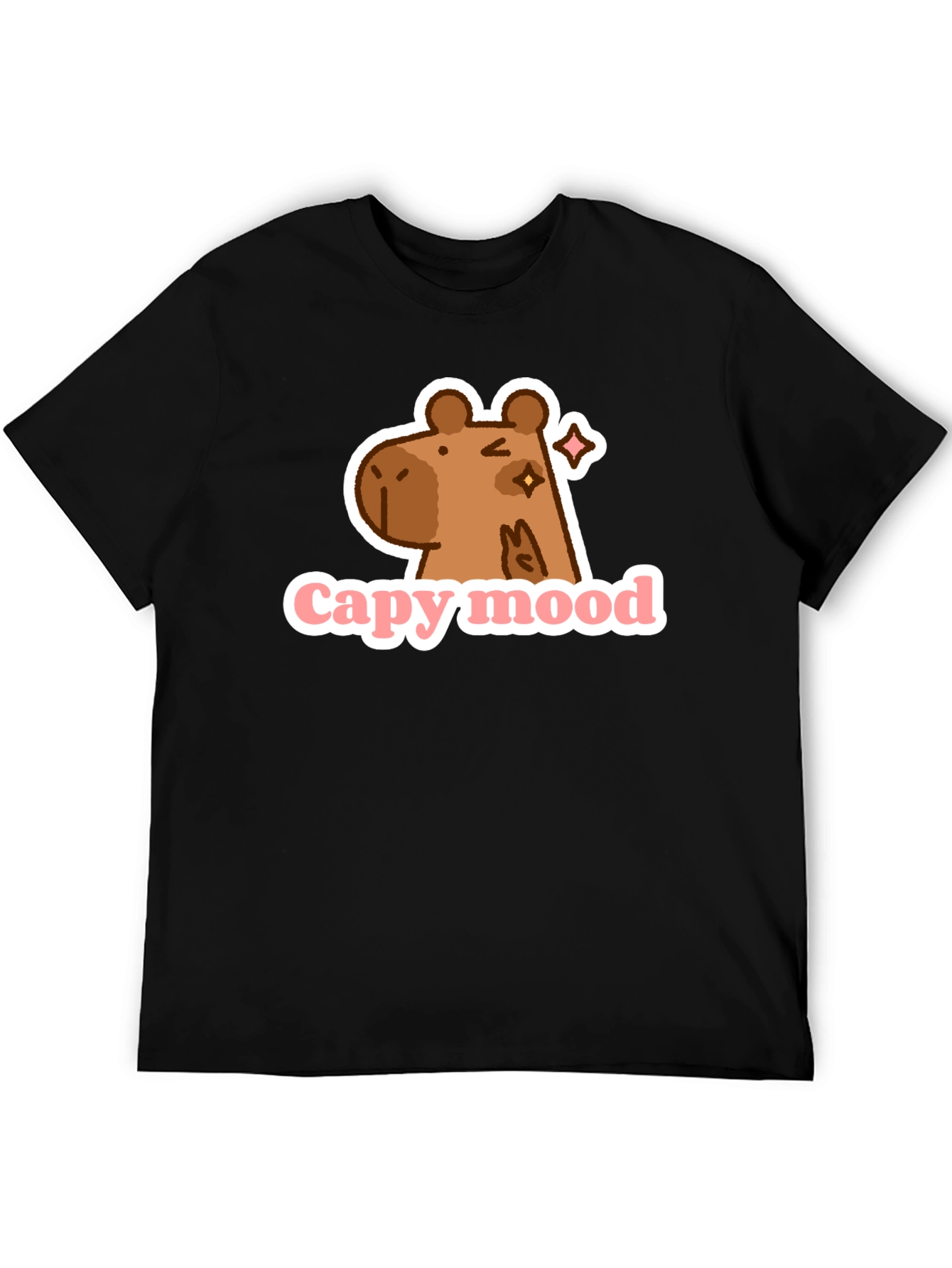 Capy Mood Black T-Shirt - Fun & Casual