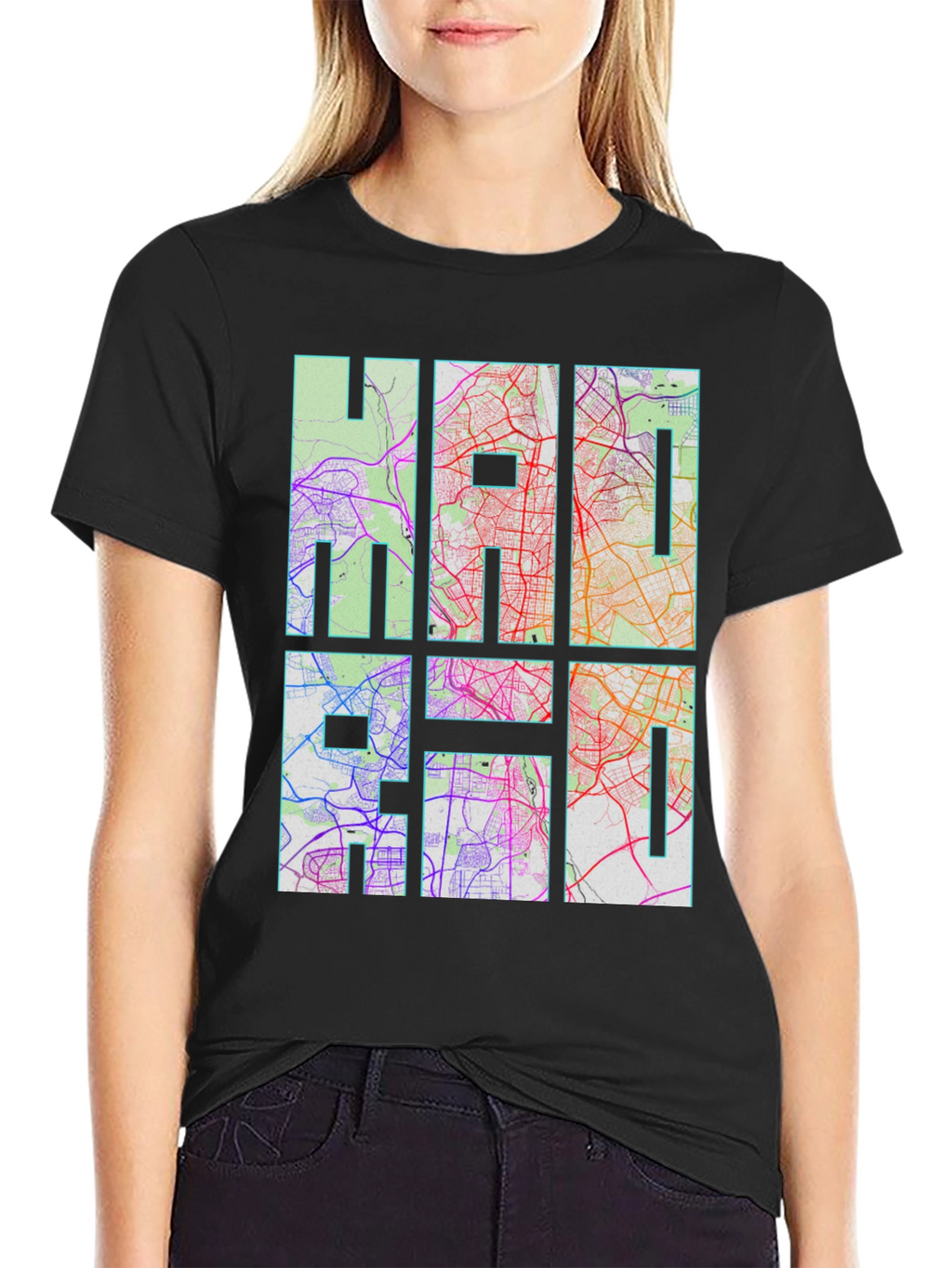 HAI Graphic Map Print Black T-Shirt