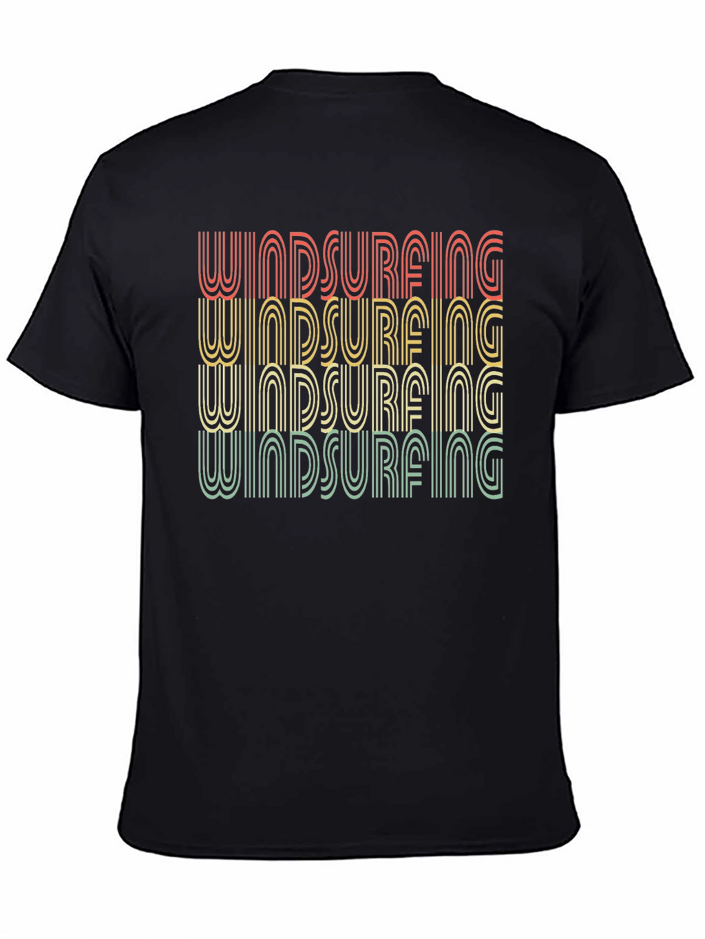 Retro Windsurfing T-Shirt - Black