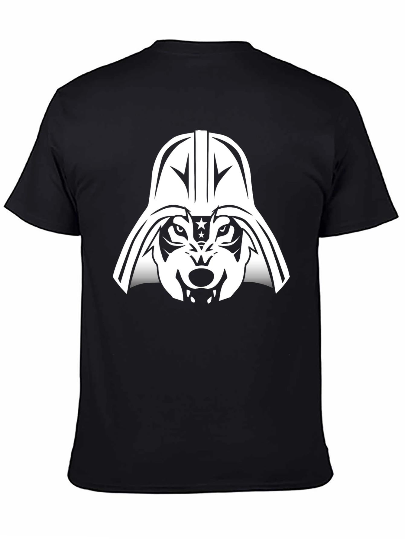Wolf Vader Graphic T-Shirt - Black Cotton Blend