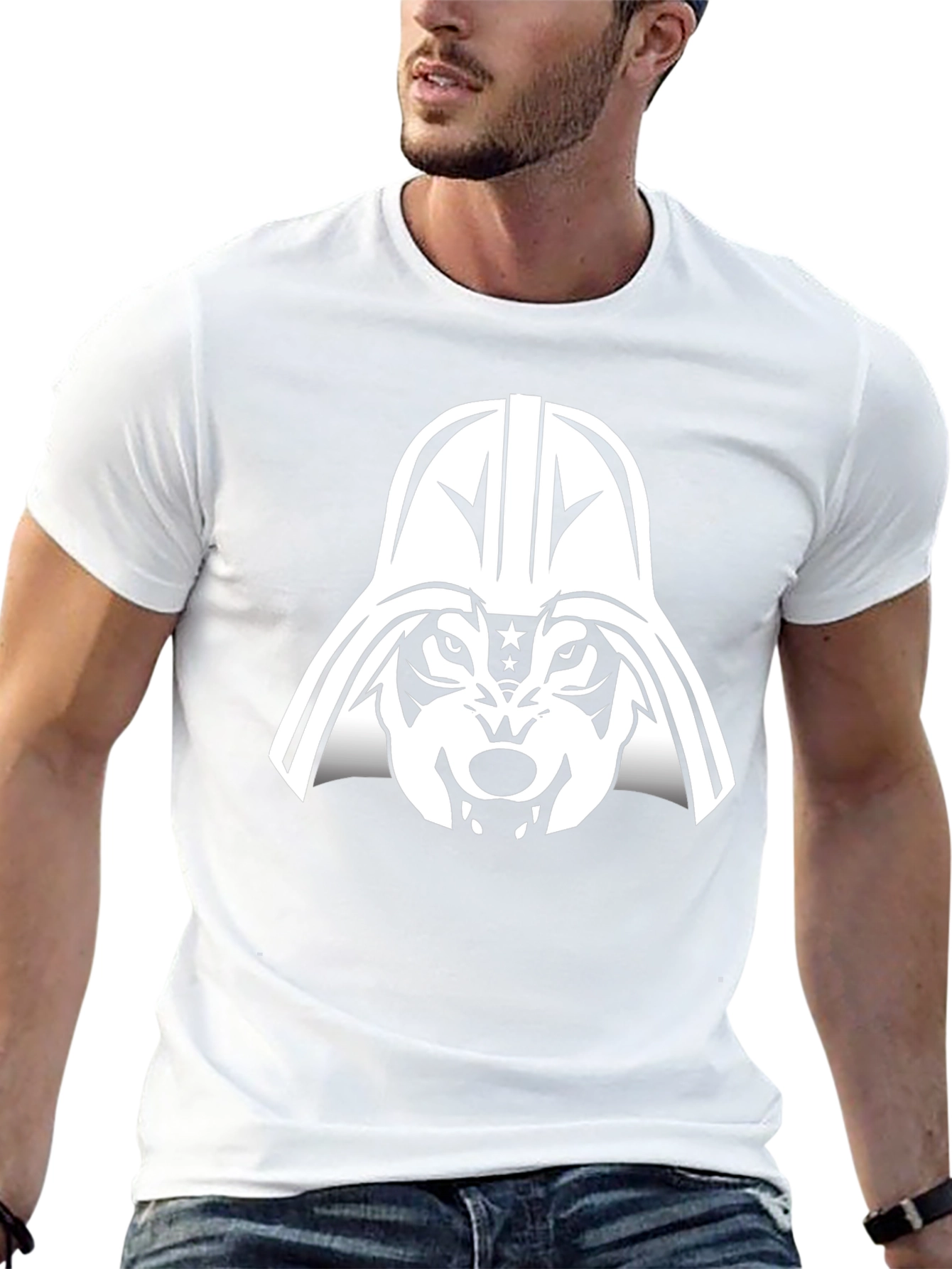 Wolf Vader Graphic T-Shirt - Black Cotton Blend