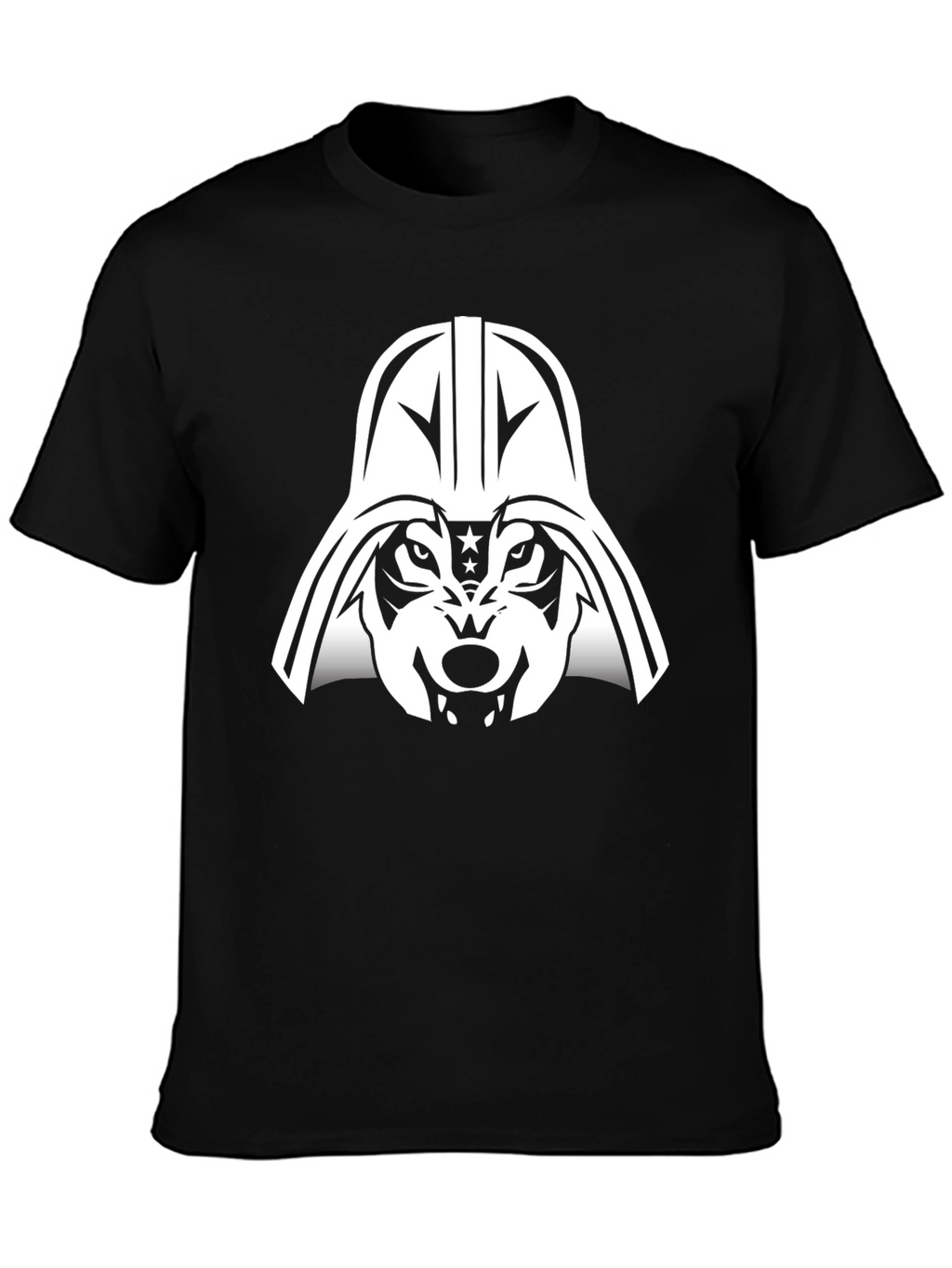 Wolf Vader Graphic T-Shirt - Black Cotton Blend