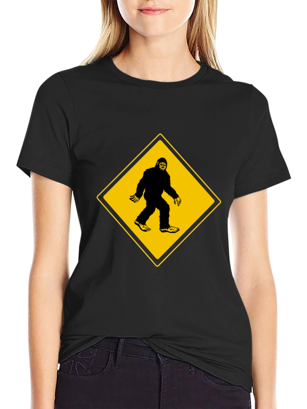 Bigfoot Crossing Mens Black T-Shirt