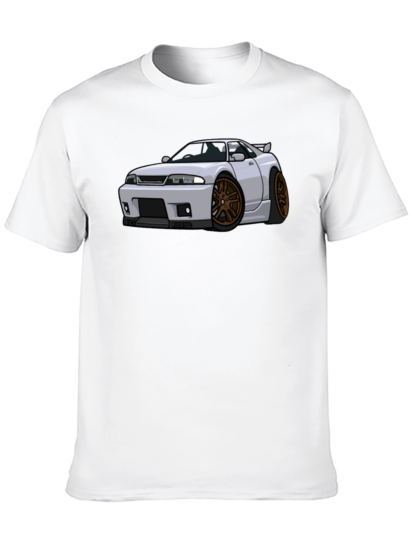 Car Cartoon Graphic Tee - Black