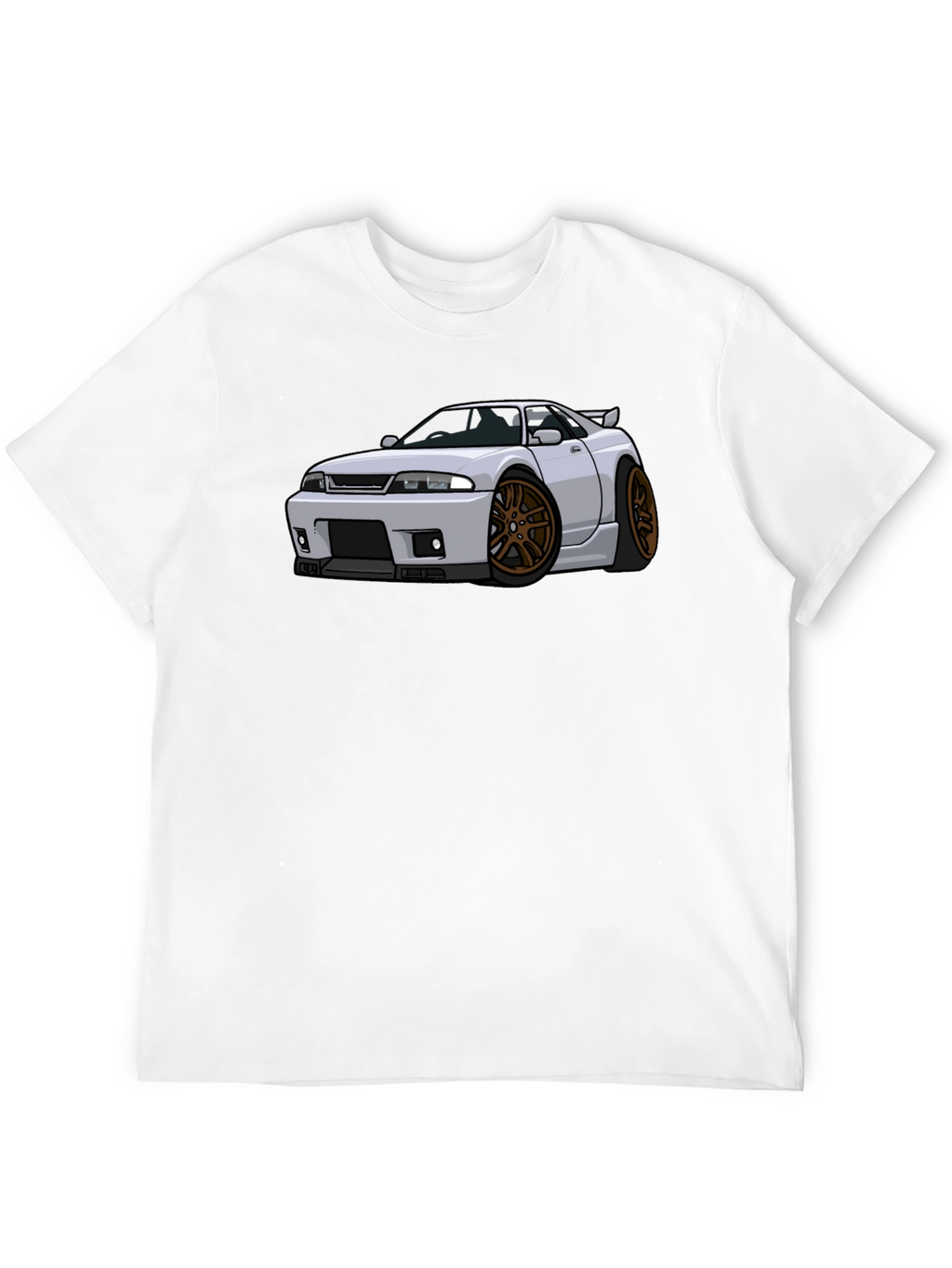 Car Cartoon Graphic Tee - Black