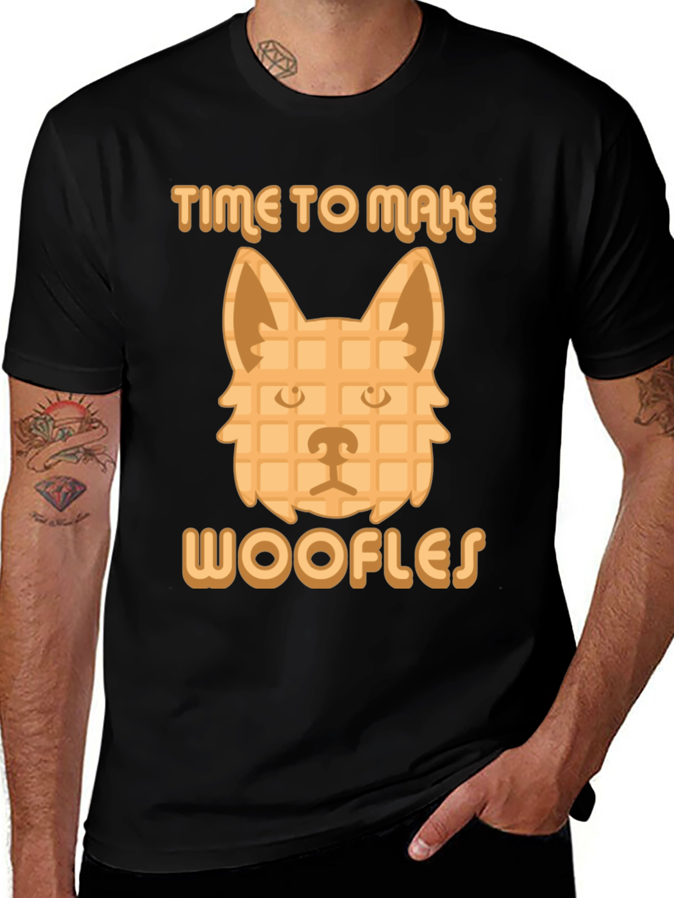 Time to Make Woofles Funny Dog Waffle T-Shirt