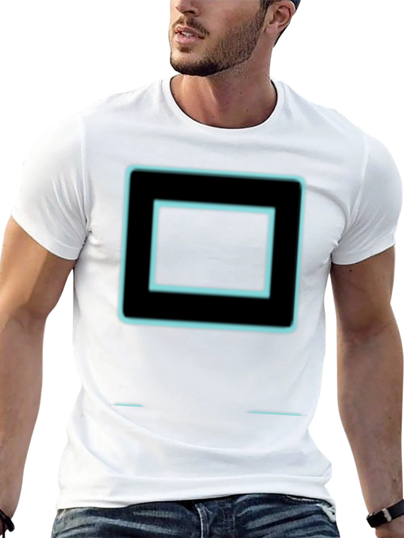 Retro Tech Square Graphic Tee - Black