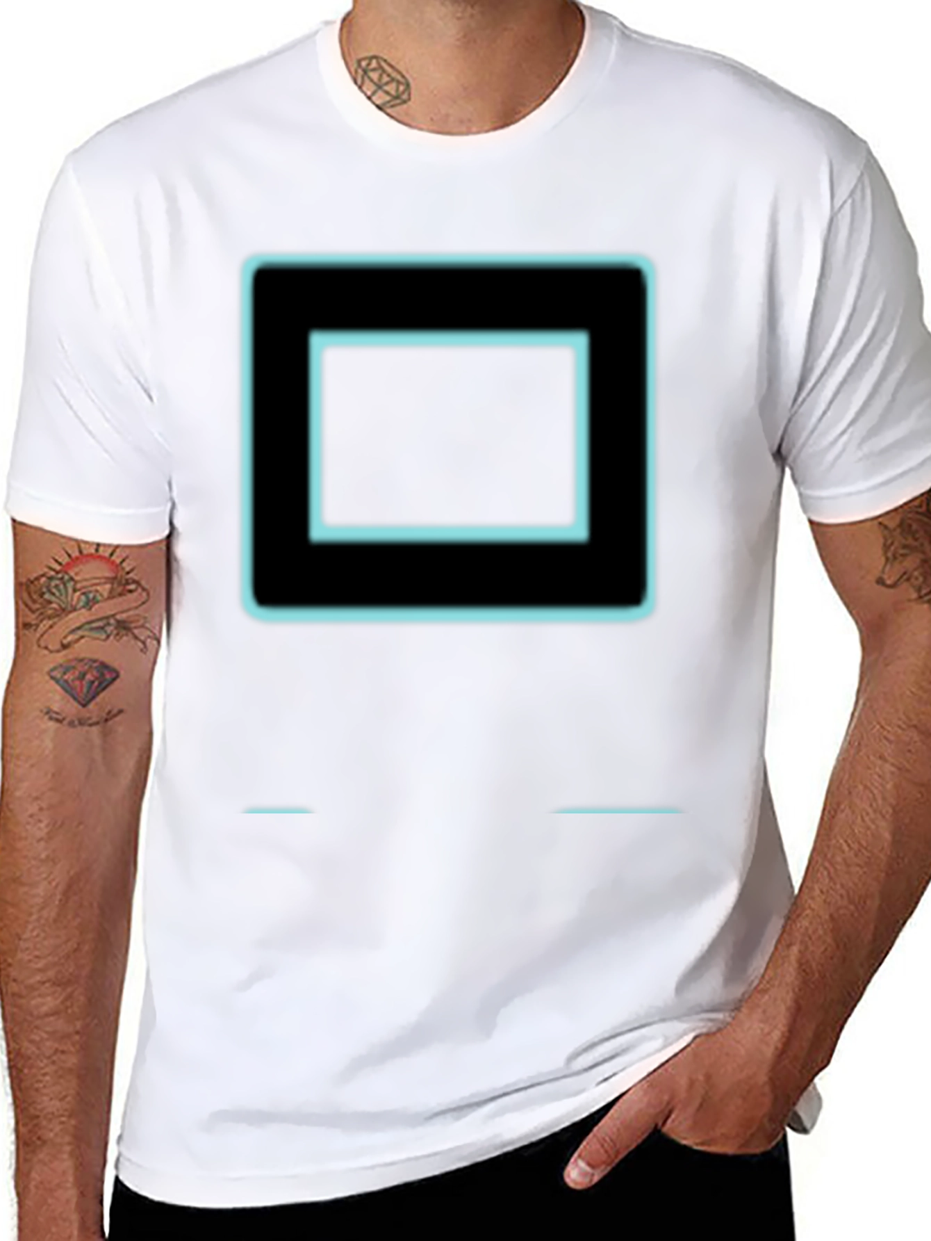 Retro Tech Square Graphic Tee - Black