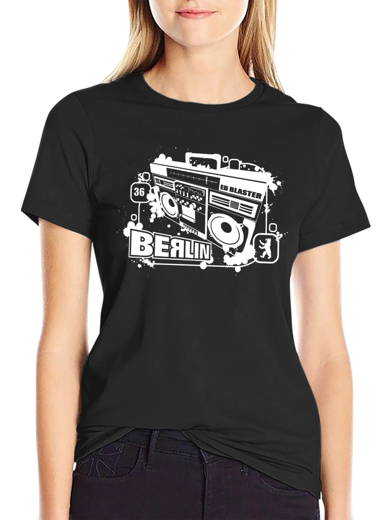 Retro Berlin Ed Blaster Graphic Tee - Black