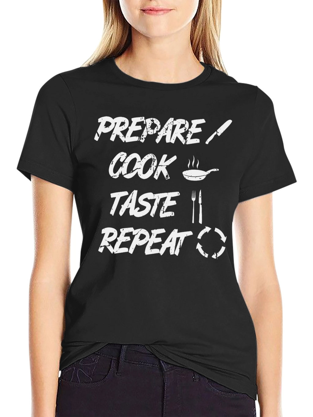 Prepare Cook Taste Repeat Chef Graphic Tee