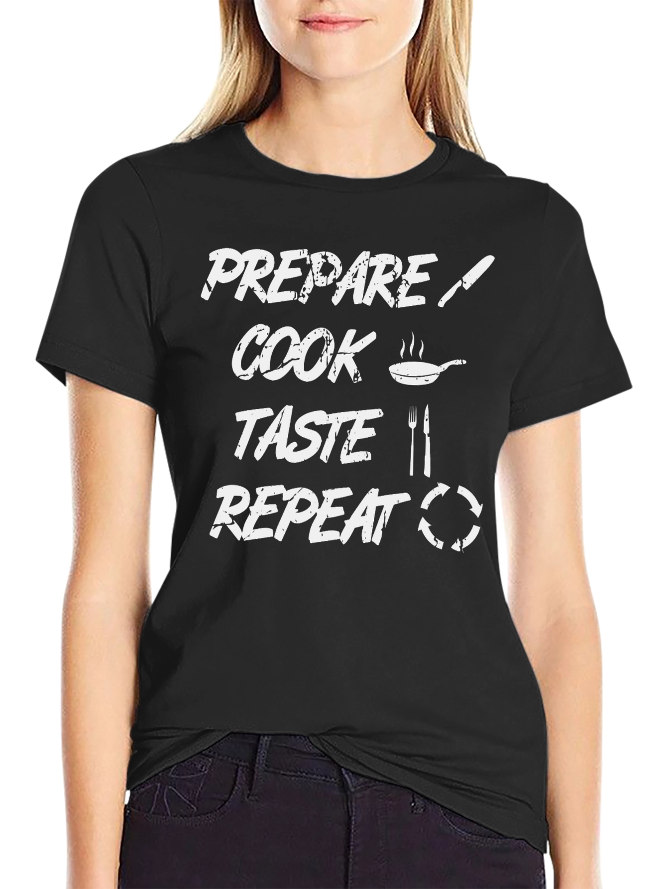 Prepare Cook Taste Repeat Chef Graphic Tee