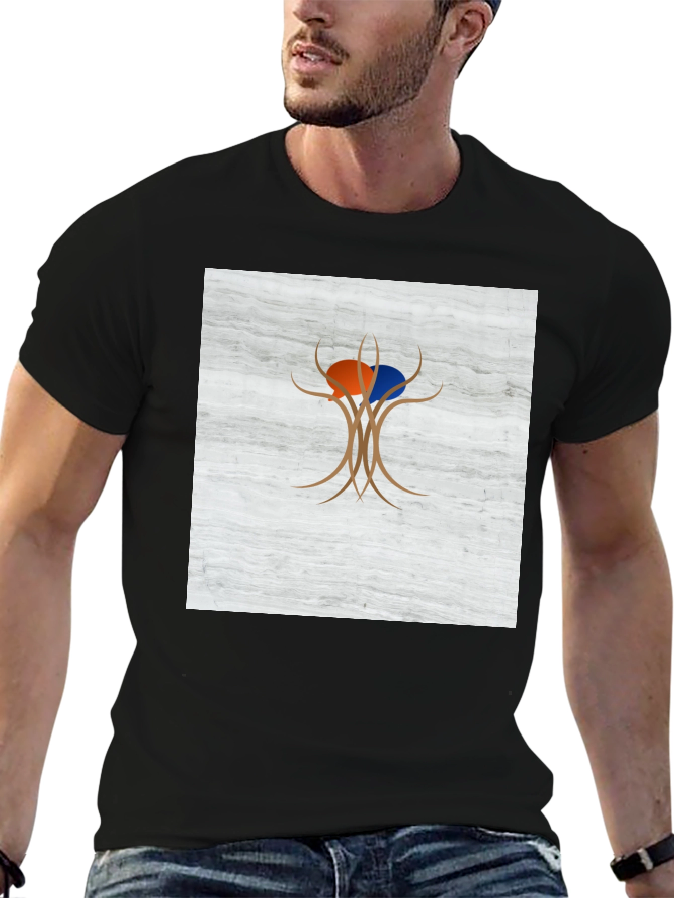 Abstract Tree Graphic Tee - Modern Casual Wear