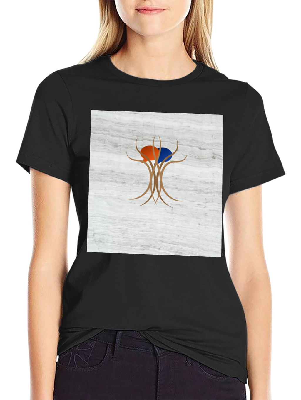 Abstract Tree Graphic Tee - Modern Casual Wear