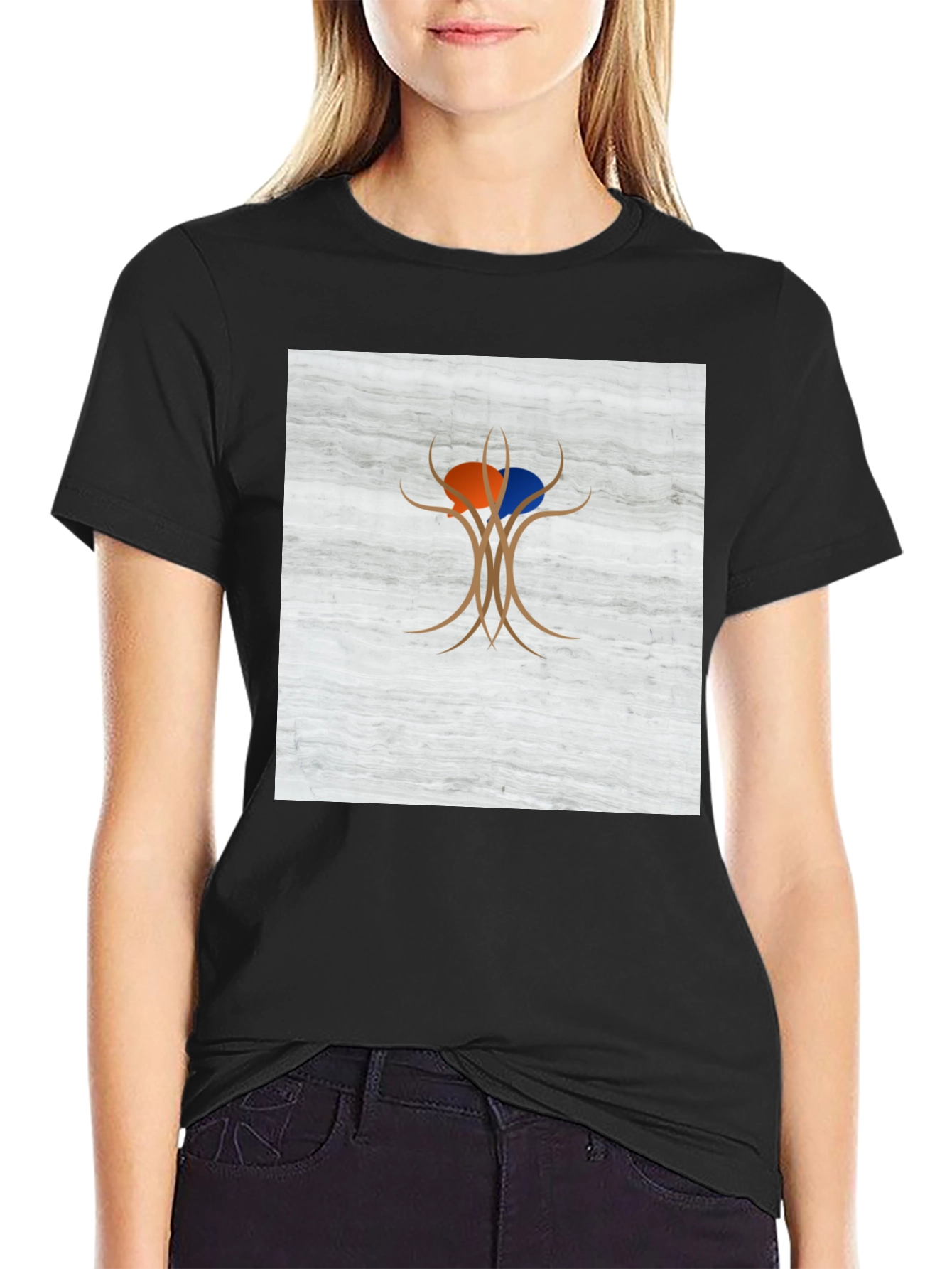 Abstract Tree Graphic Tee - Modern Casual Wear
