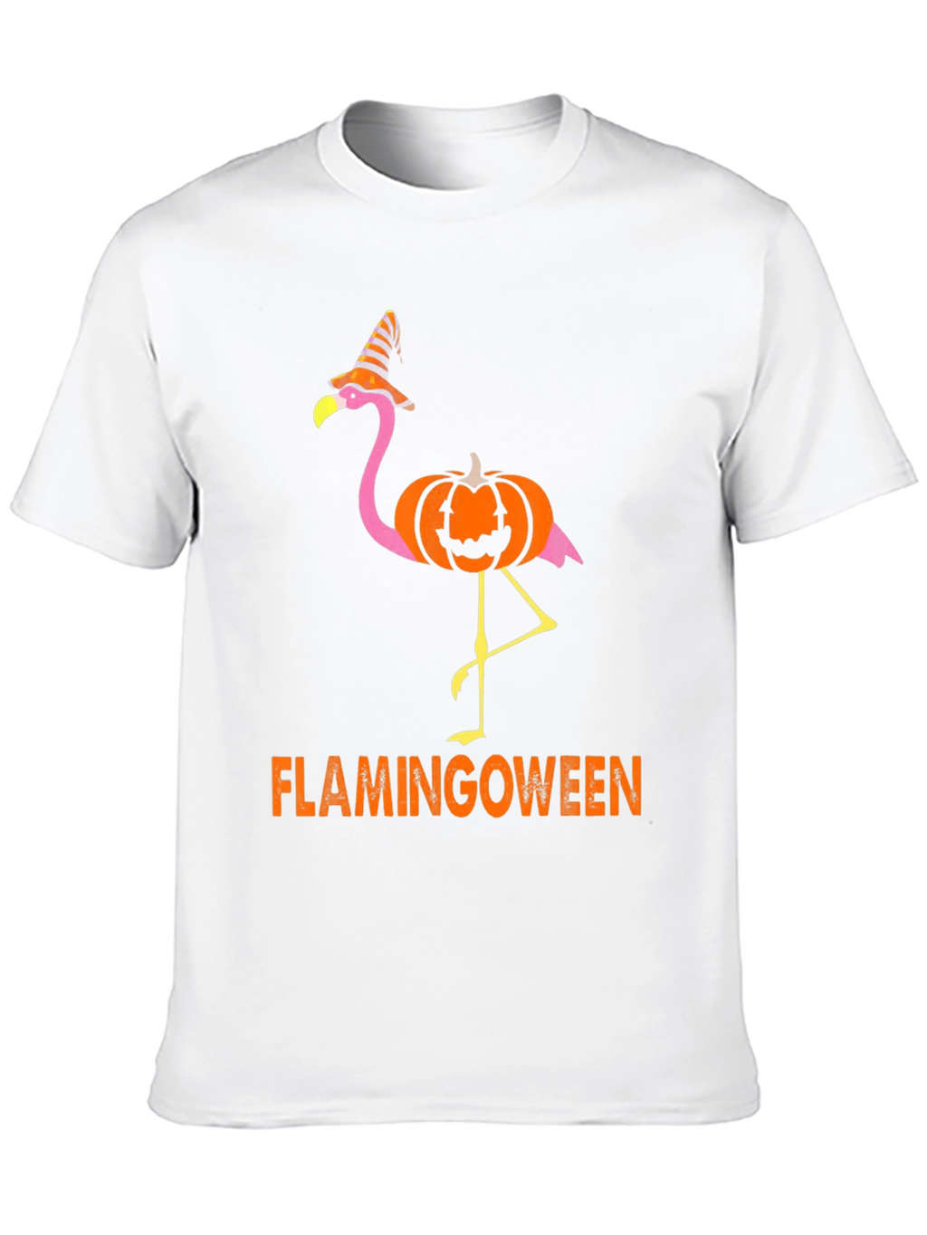 Flamingoween T-Shirt: Flamingo Pumpkin Halloween Tee