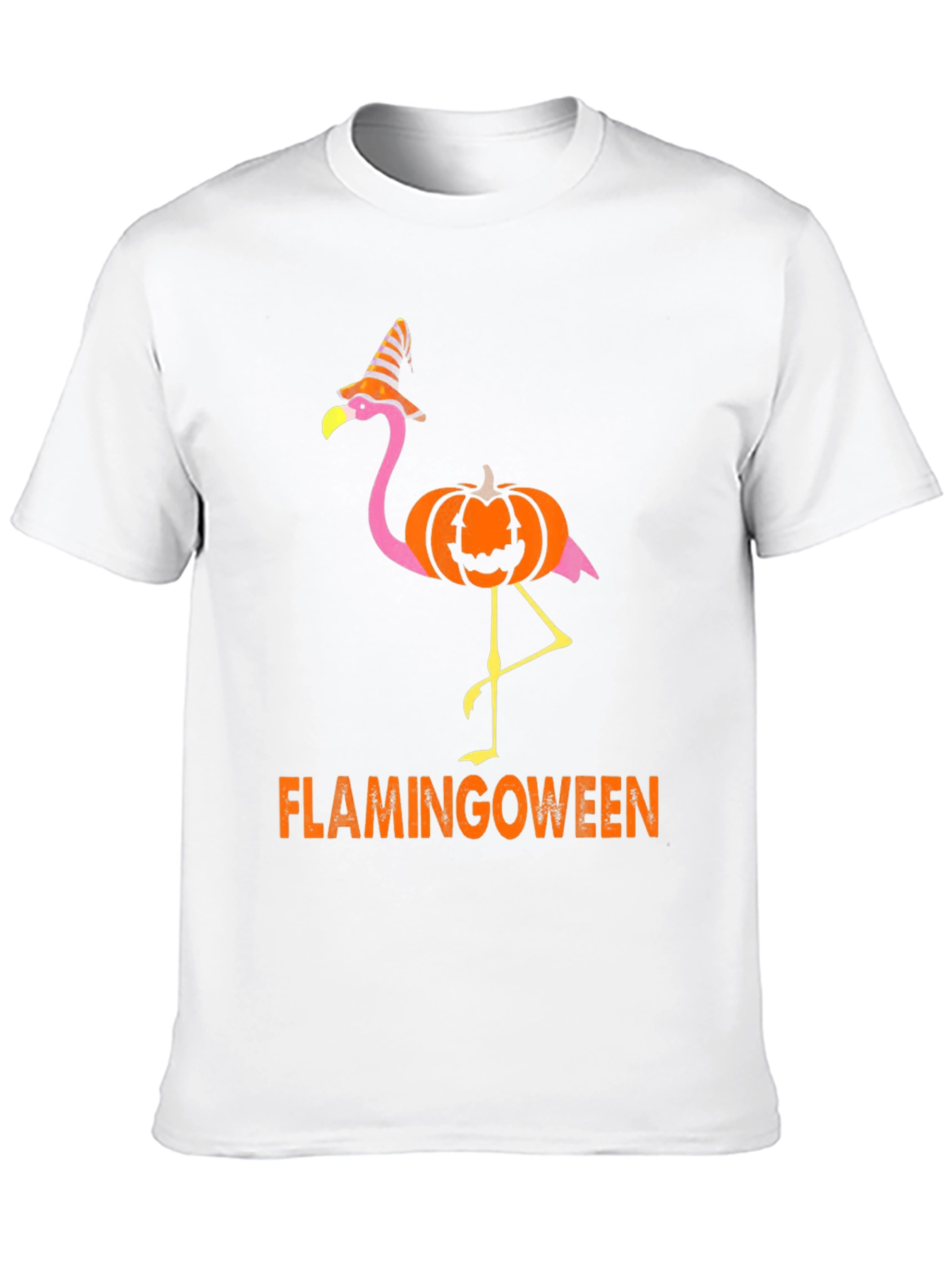 Flamingoween T-Shirt: Flamingo Pumpkin Halloween Tee