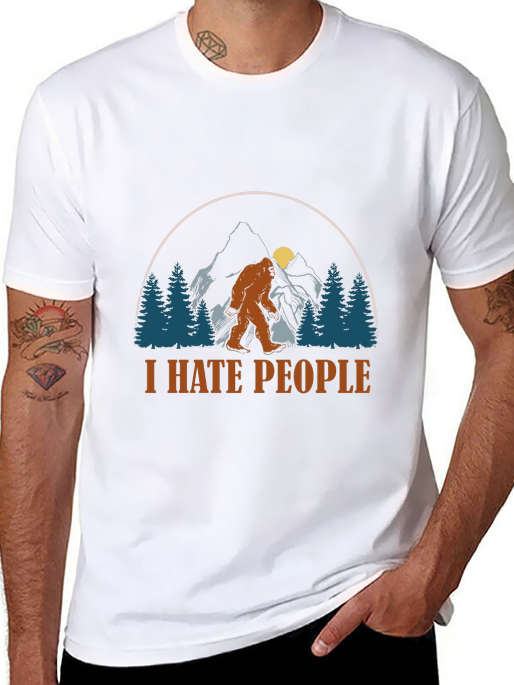 I Hate People Bigfoot Graphic T-Shirt