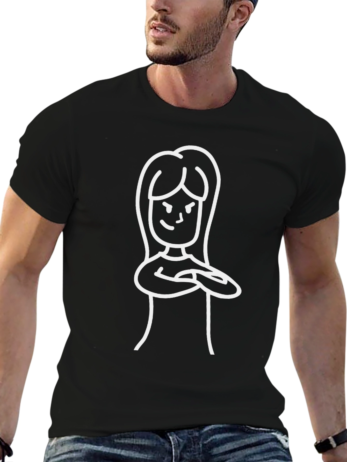 Cool Graphic T-Shirt - Feminist Icon Line Art