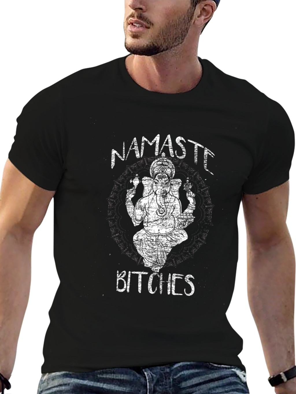 Namaste Bitches Graphic Tee - Unisex Black T-Shirt