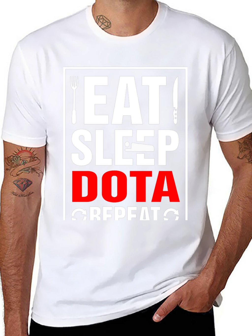 Eat Sleep Dota Repeat Black T-Shirt