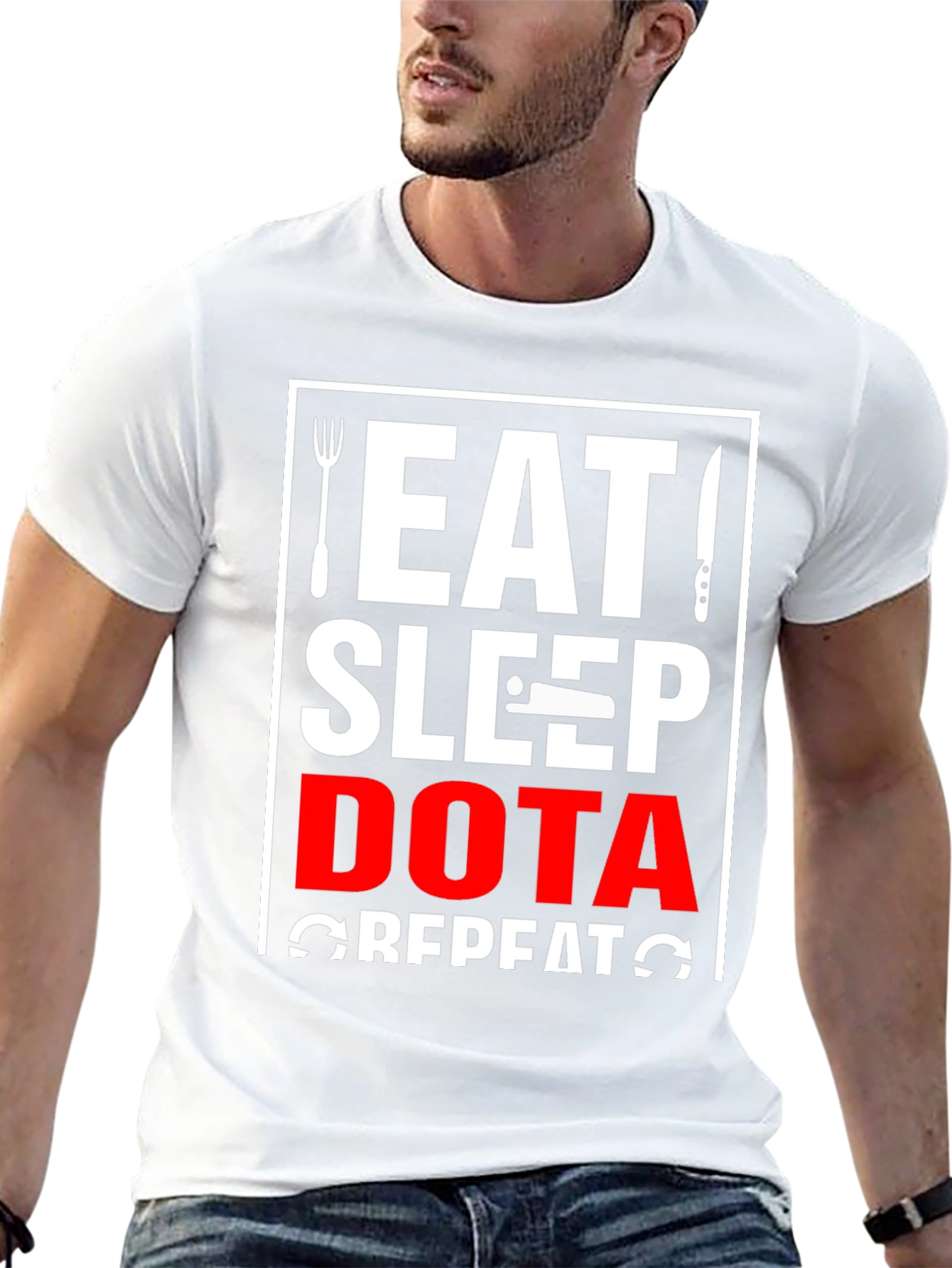 Eat Sleep Dota Repeat Black T-Shirt