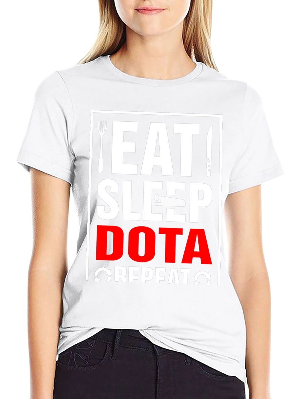 Eat Sleep Dota Repeat Black T-Shirt