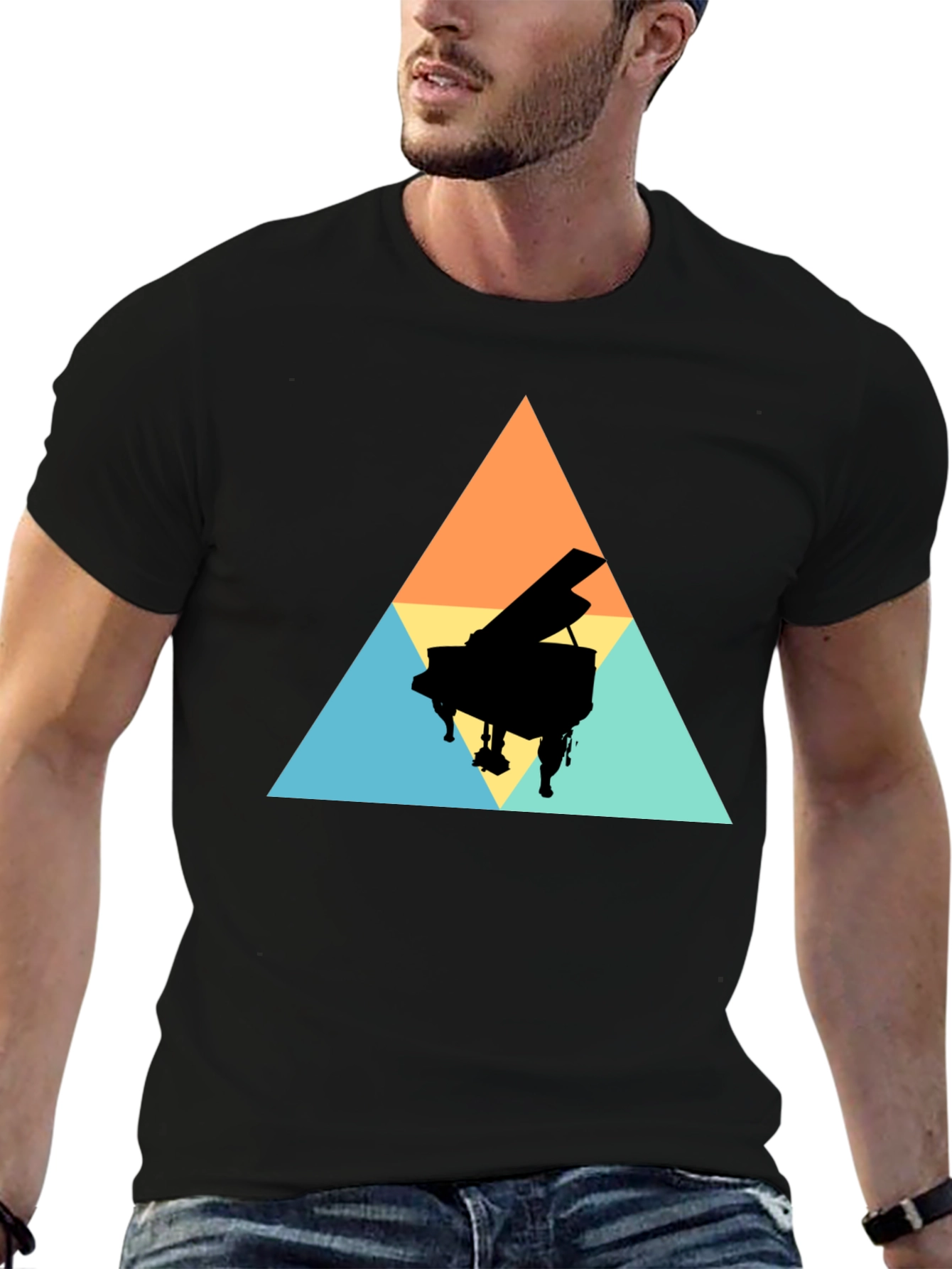 Geometric Piano T-Shirt - Stylish & Unique