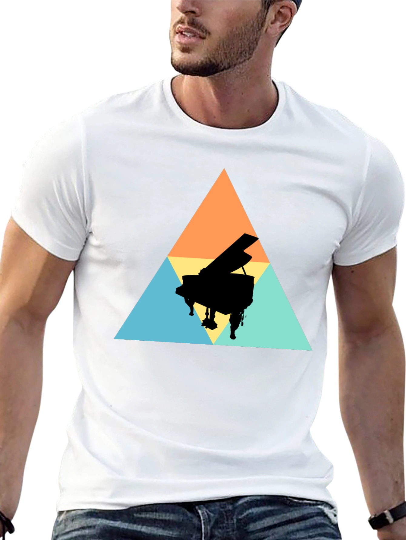 Geometric Piano T-Shirt - Stylish & Unique