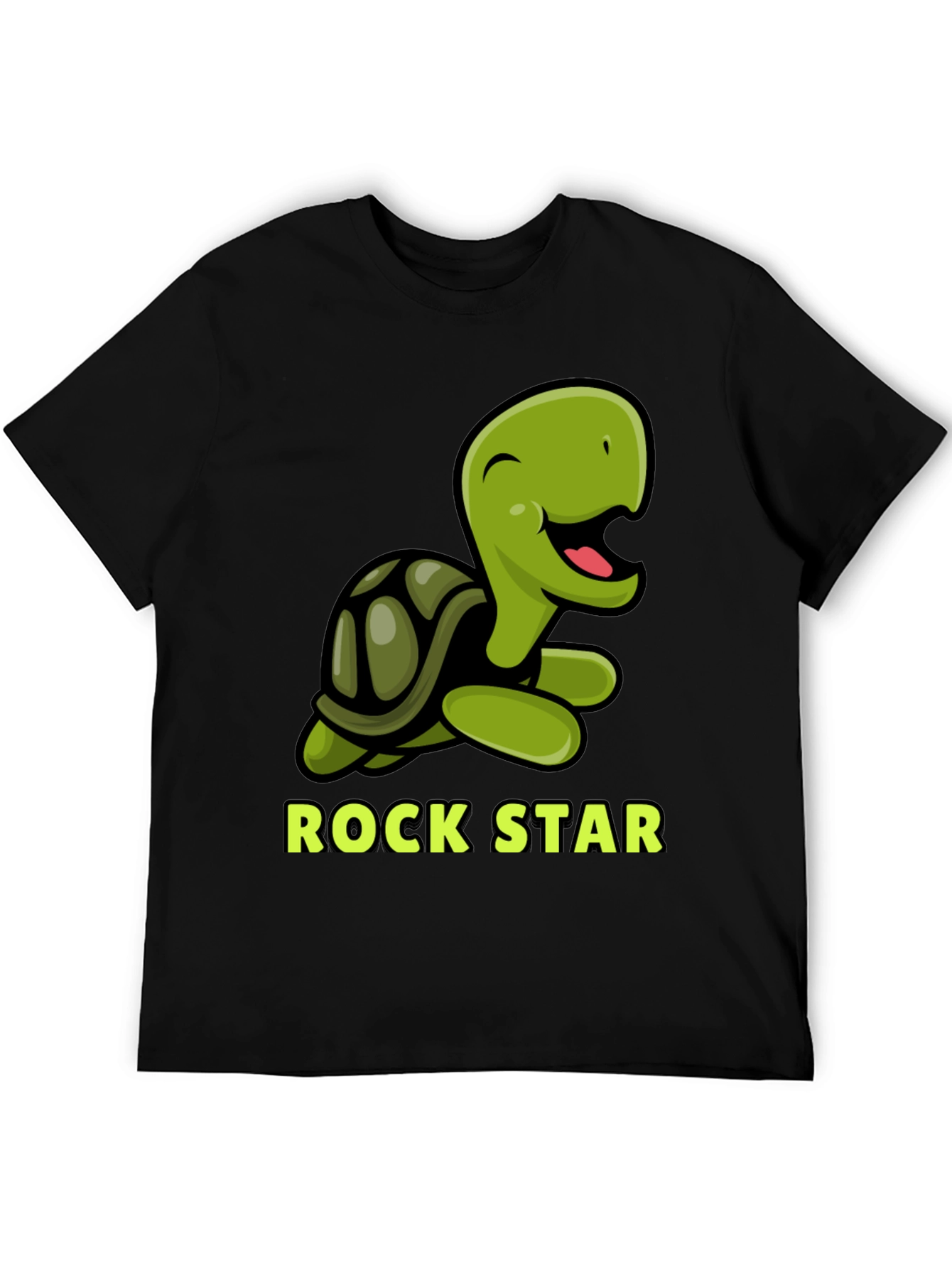 Rock Star Turtle Graphic T-Shirt