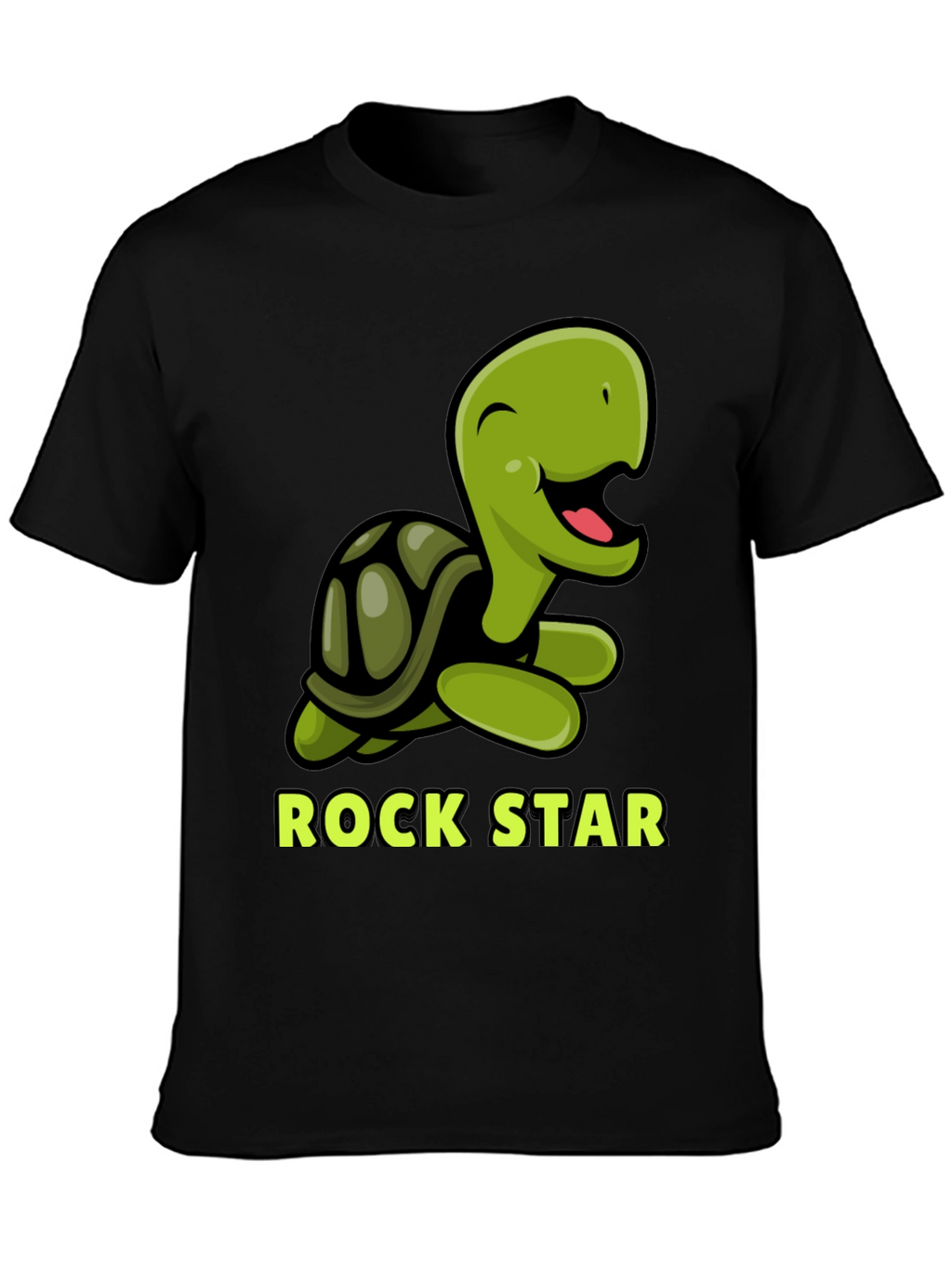 Rock Star Turtle Graphic T-Shirt