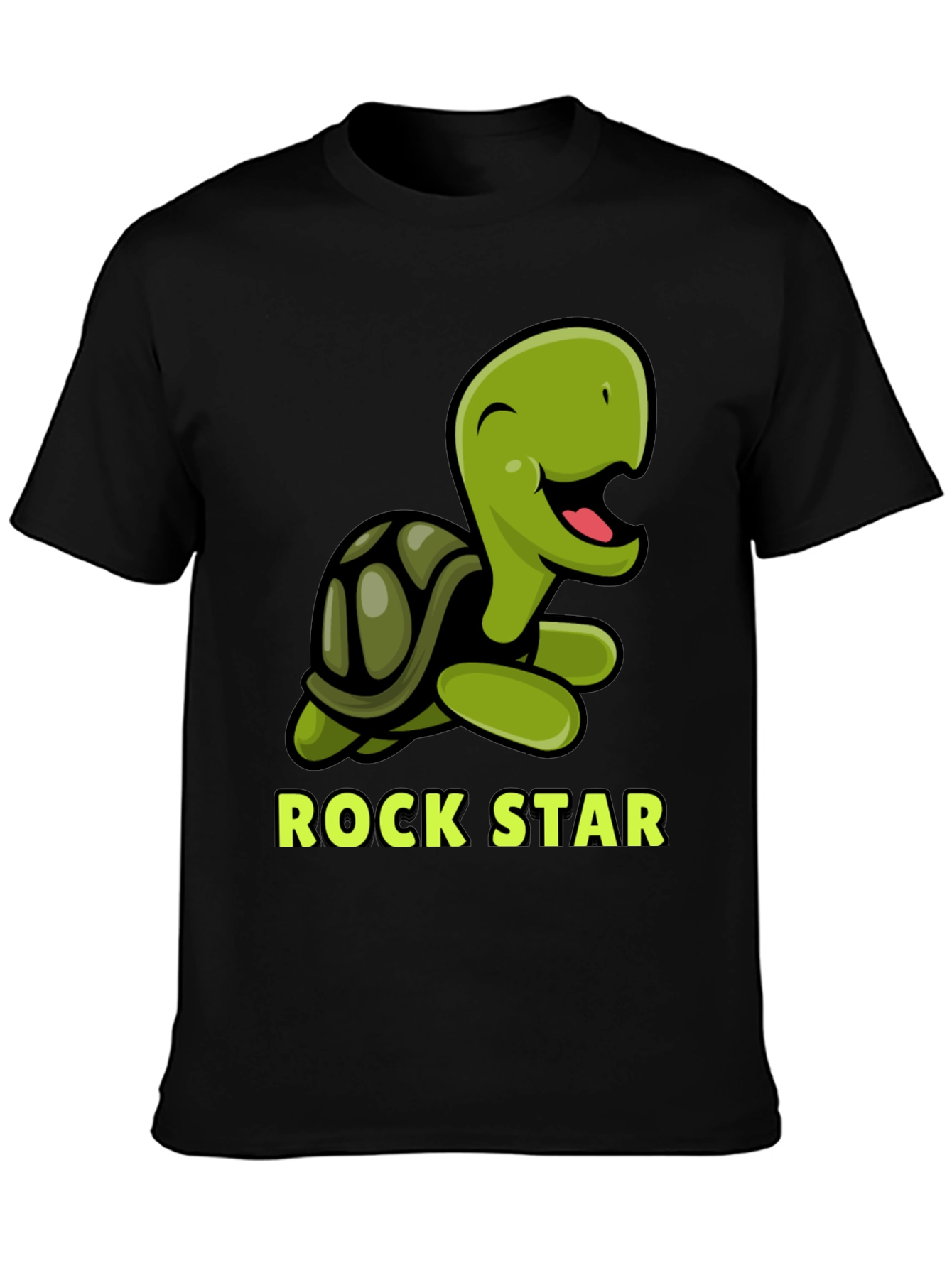 Rock Star Turtle Graphic T-Shirt