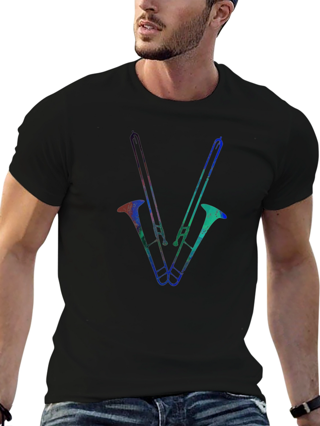 Trombone Graphic Tee - Black