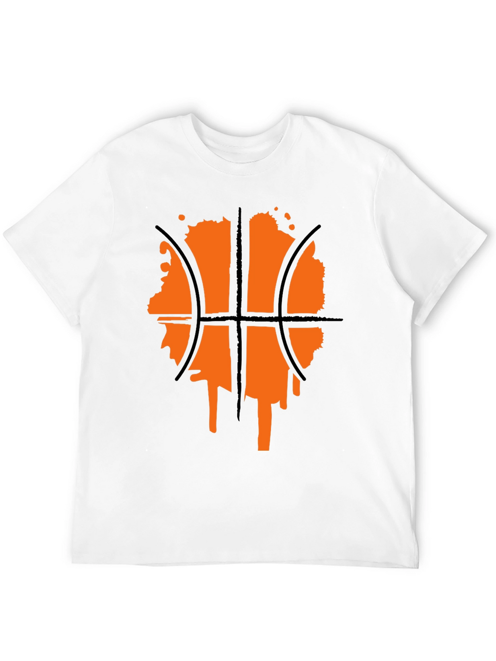 Basketball Graphic Tee - Black Crew Neck Shirt