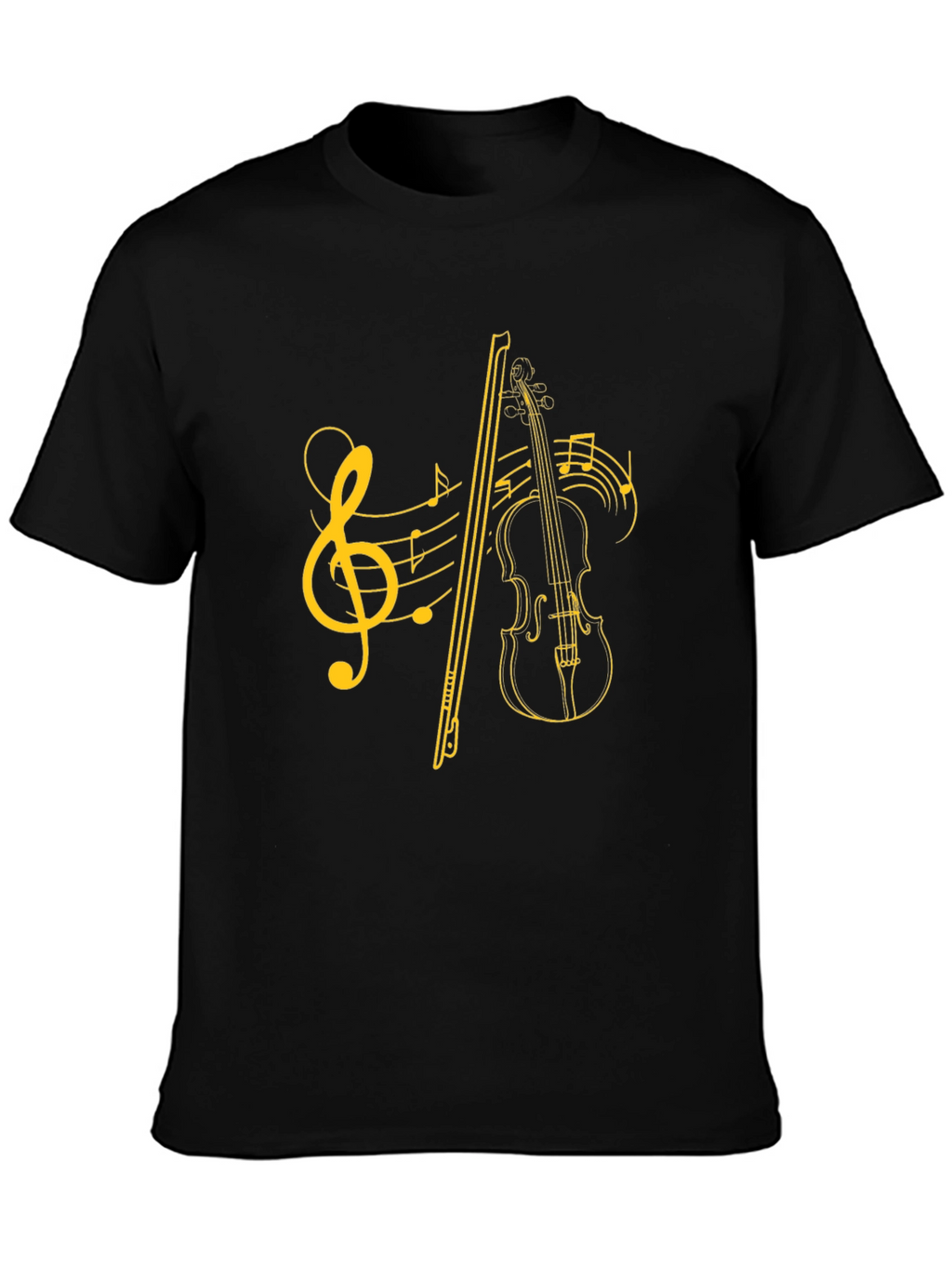 Musical Violin Graphic Black T-Shirt