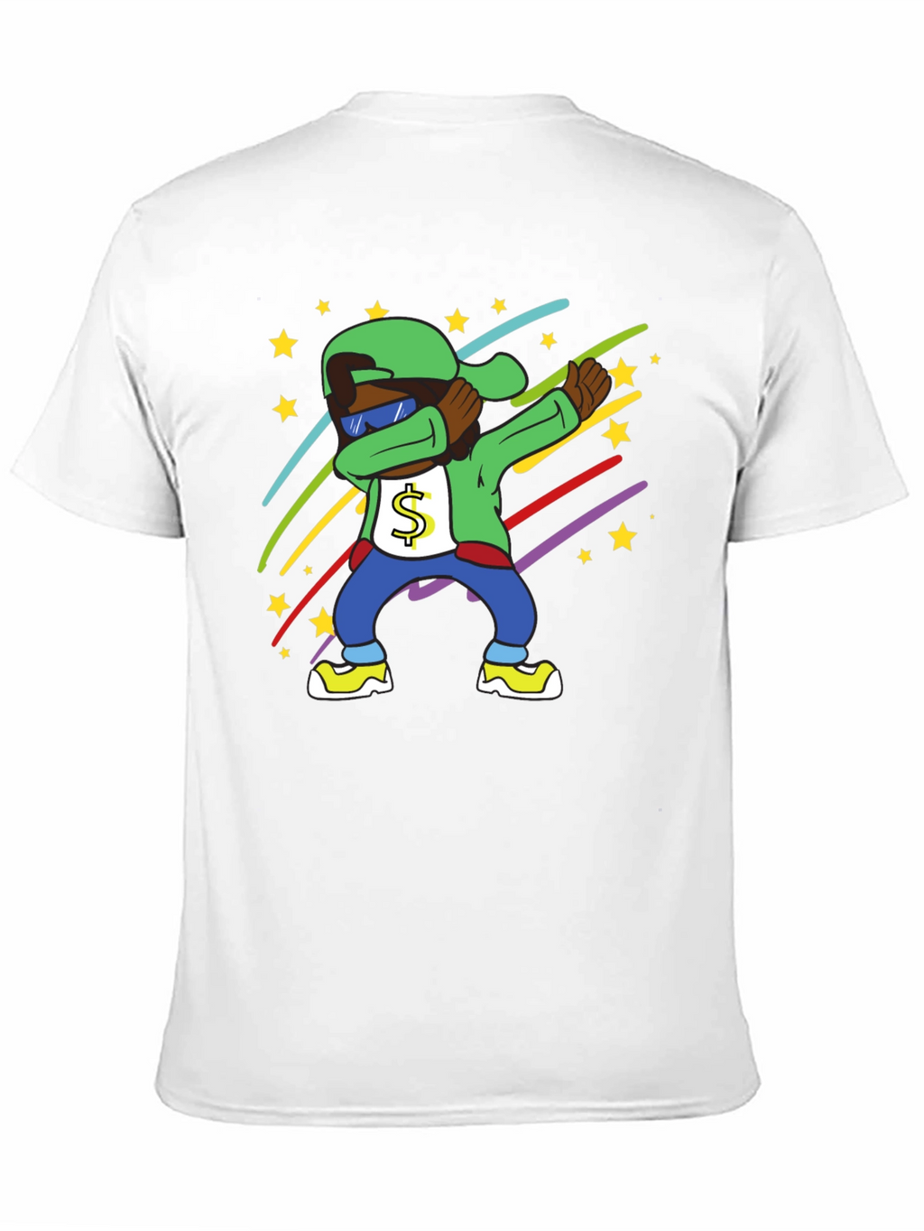 Dabbing Cartoon Character Tee - Mens Black T-Shirt